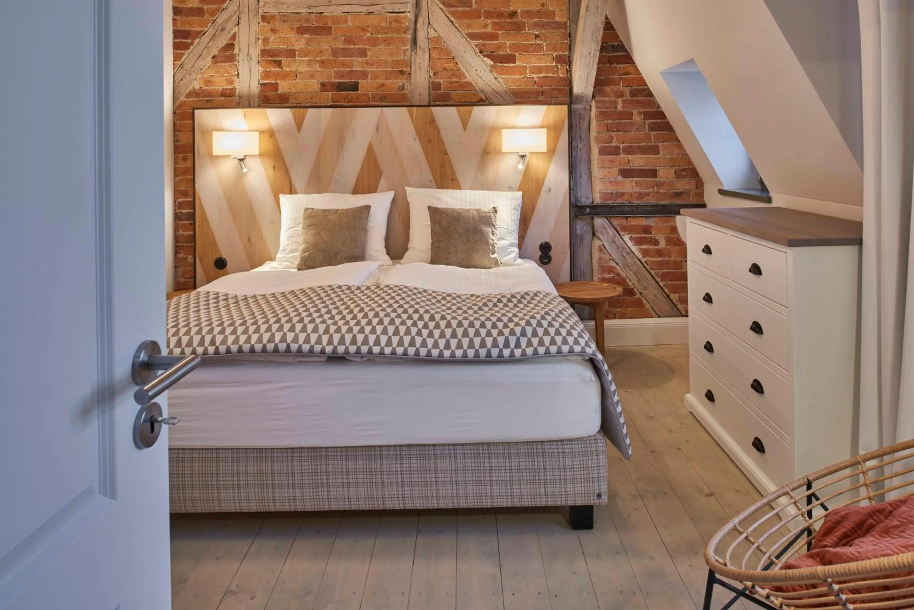 Bed in VIA`s Appartements und Ferienwohnungen