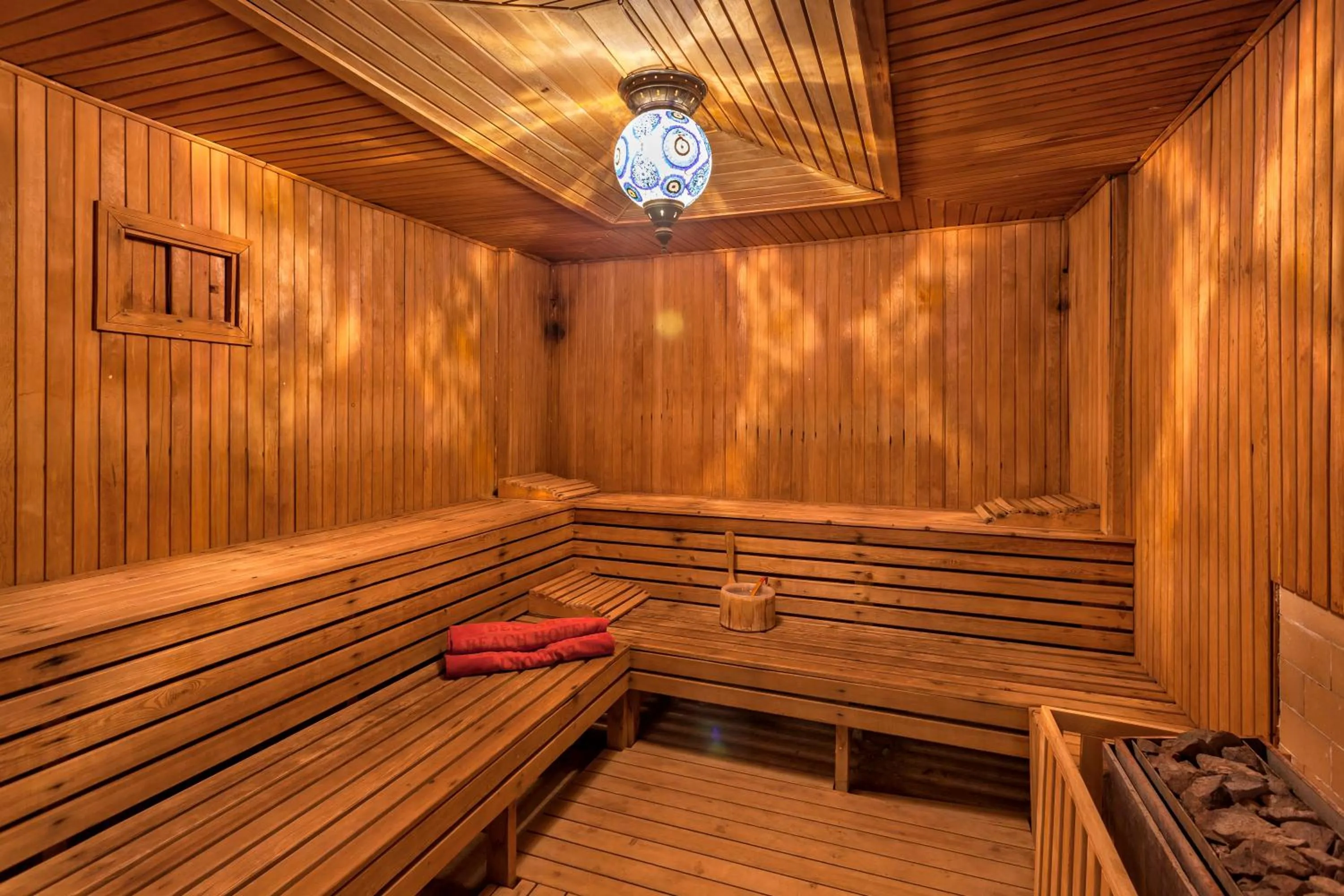 Sauna in Aleria Belport Beach Hotel