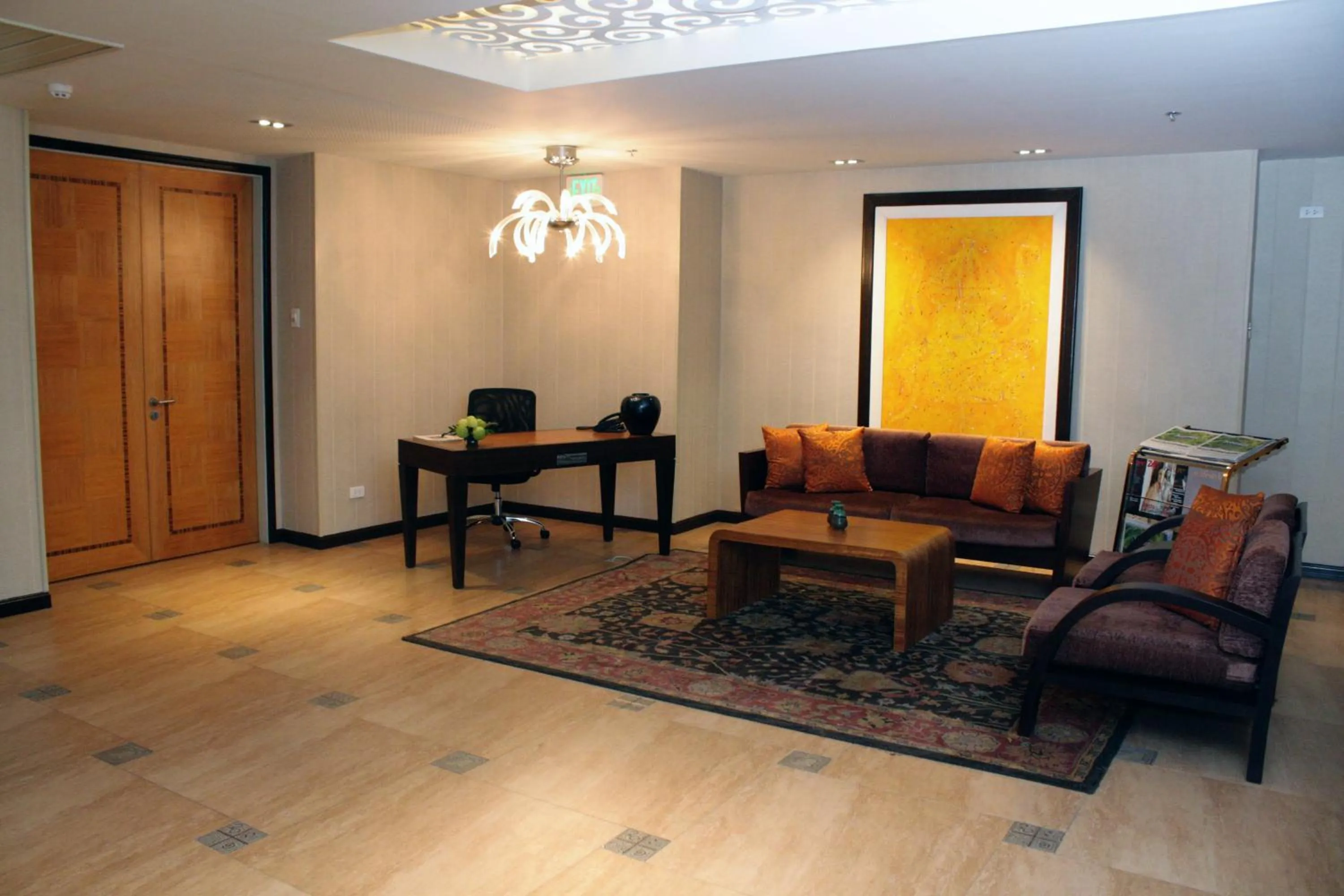 Seating area in The Royal Mandaya Hotel