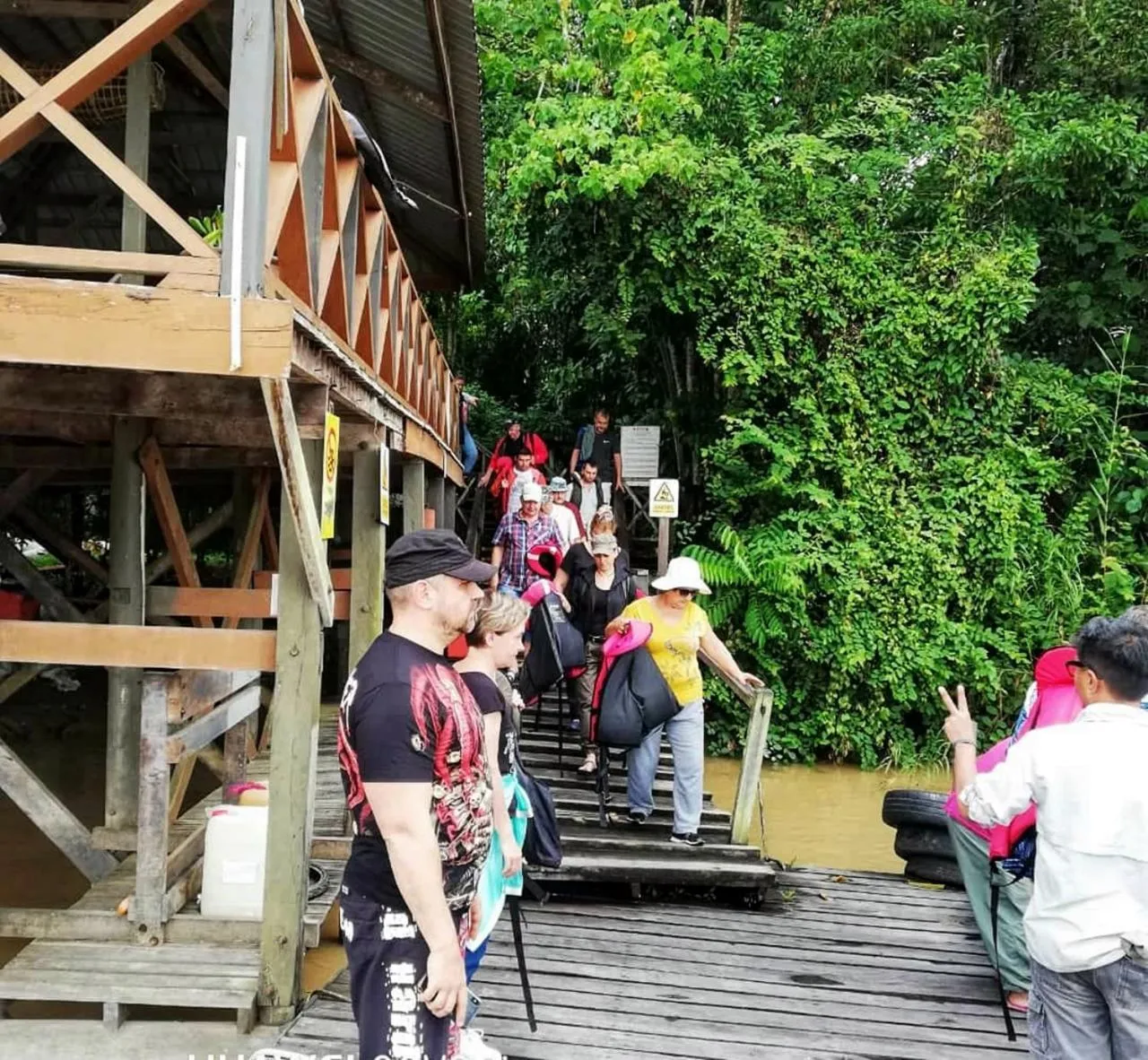 group of guests in Borneo Nature Lodge
