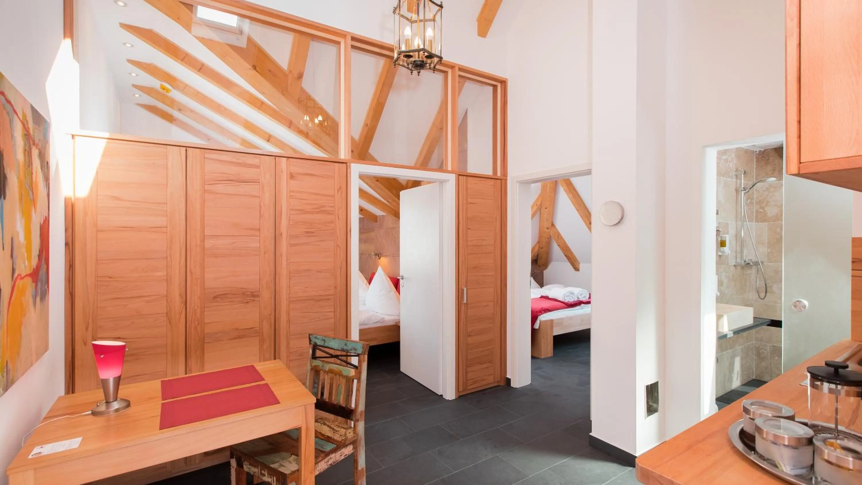 Living room, Bed in Biohotel Kunstquartier