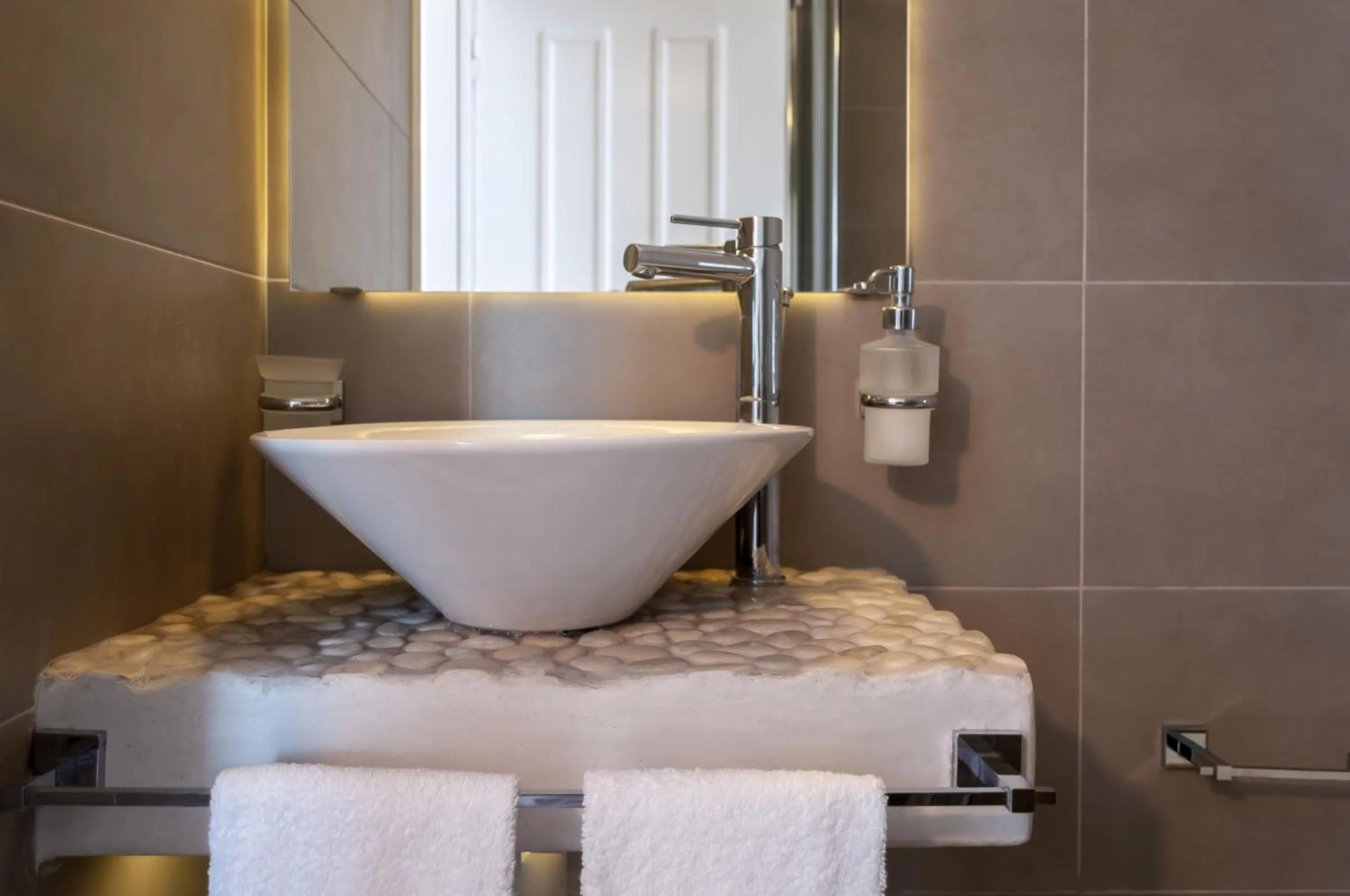 Bathroom in Milos Bay Suites