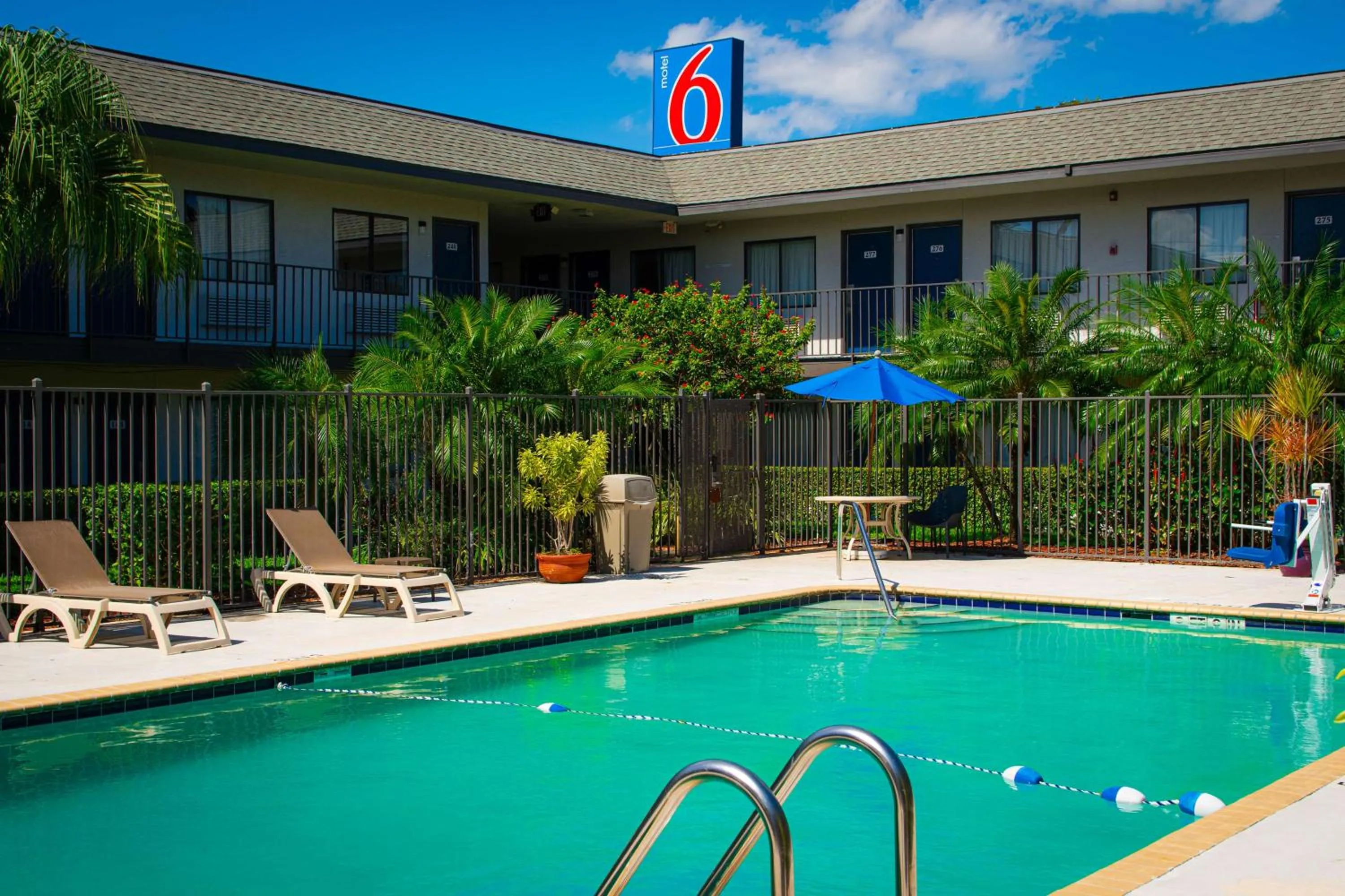 Pool view in Motel 6-Lantana West Palm Beach, FL