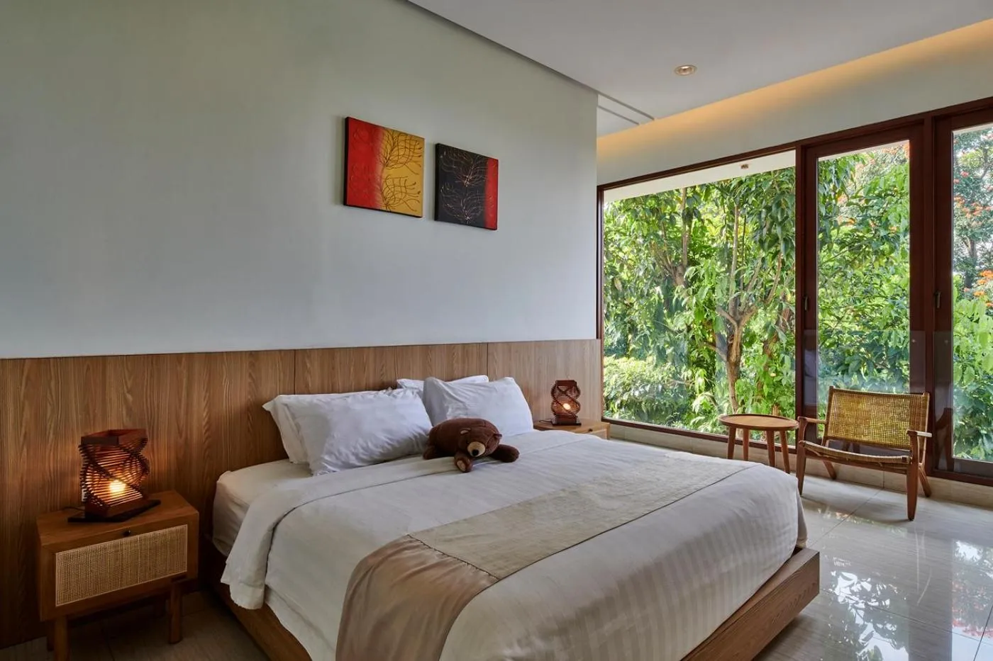 Bed in Jasmine cozy villa 3 bedrooms with a private heated swimming pool and a billiard table