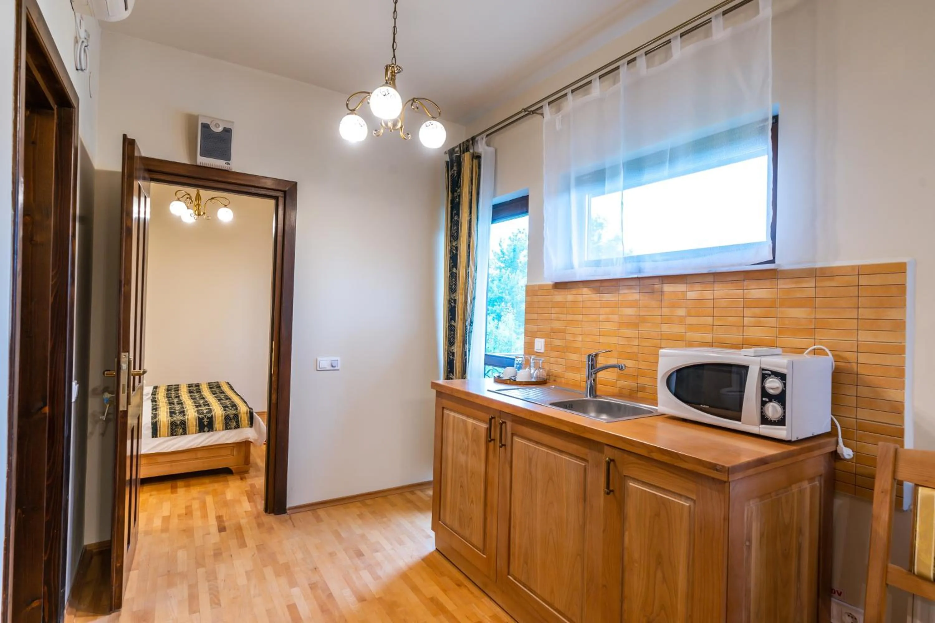 Kitchen or kitchenette, Bed in Felix Pension