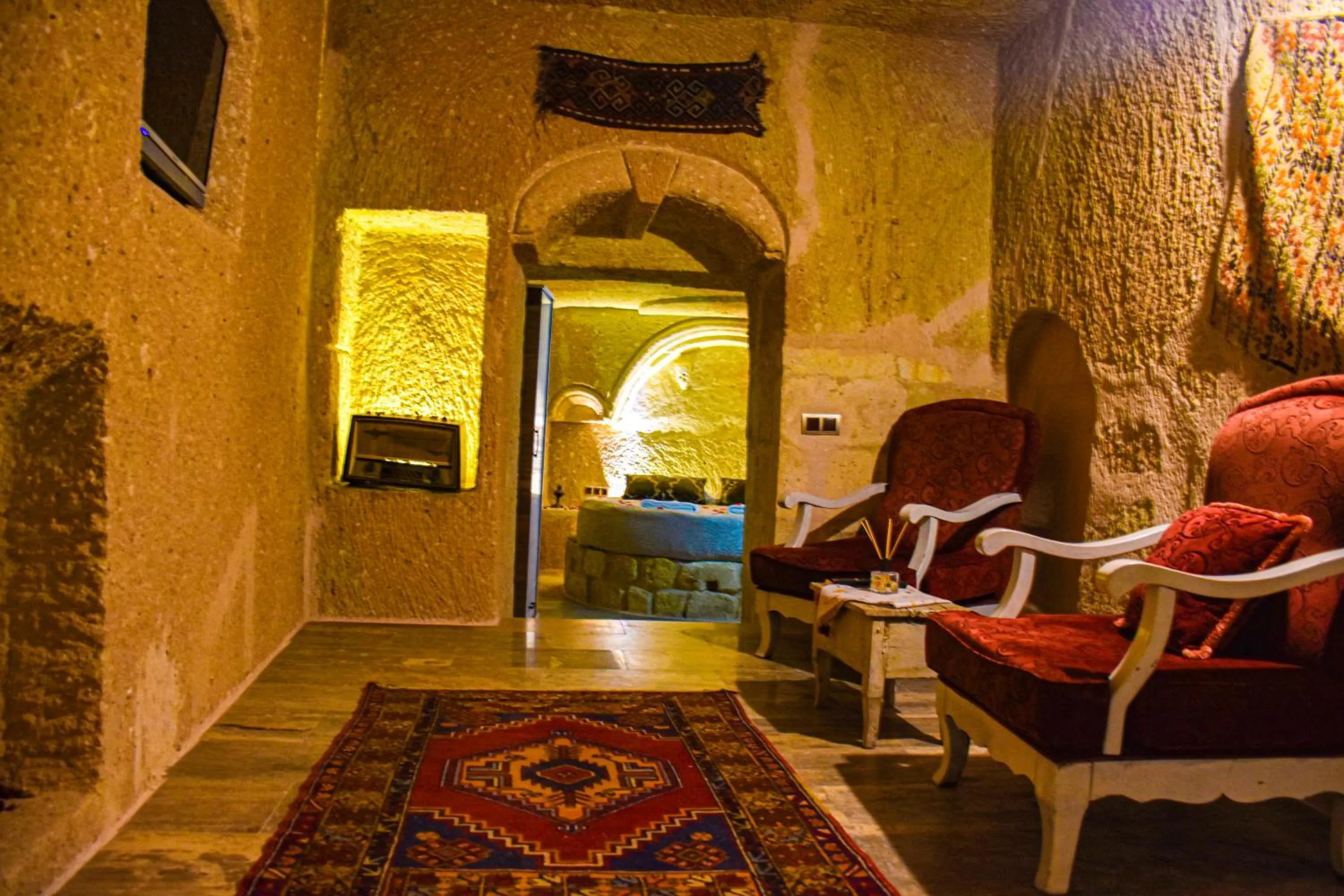Seating area in Cappadocia Cave House