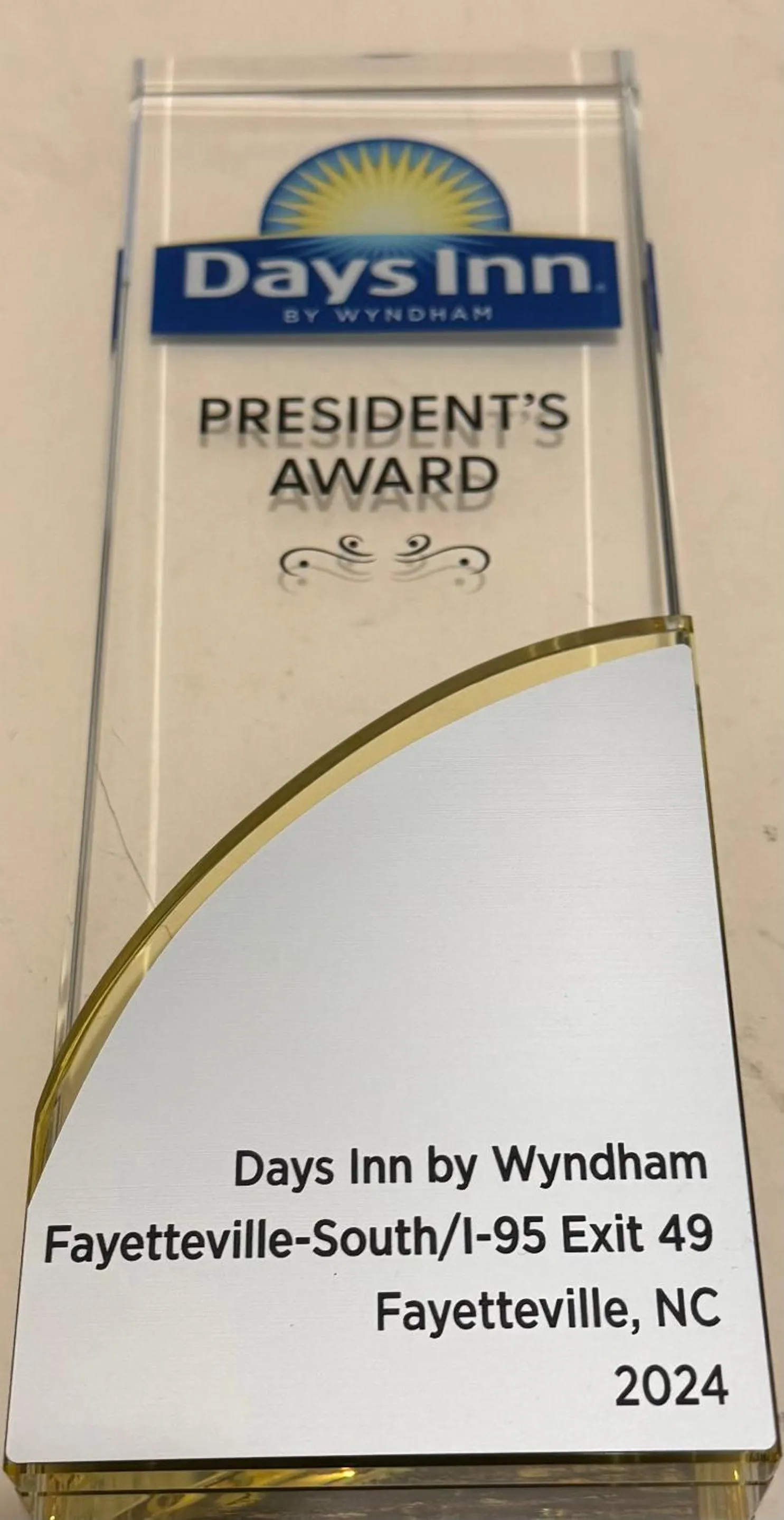 Certificate/Award in Days Inn by Wyndham Fayetteville-South/I-95 Exit 49