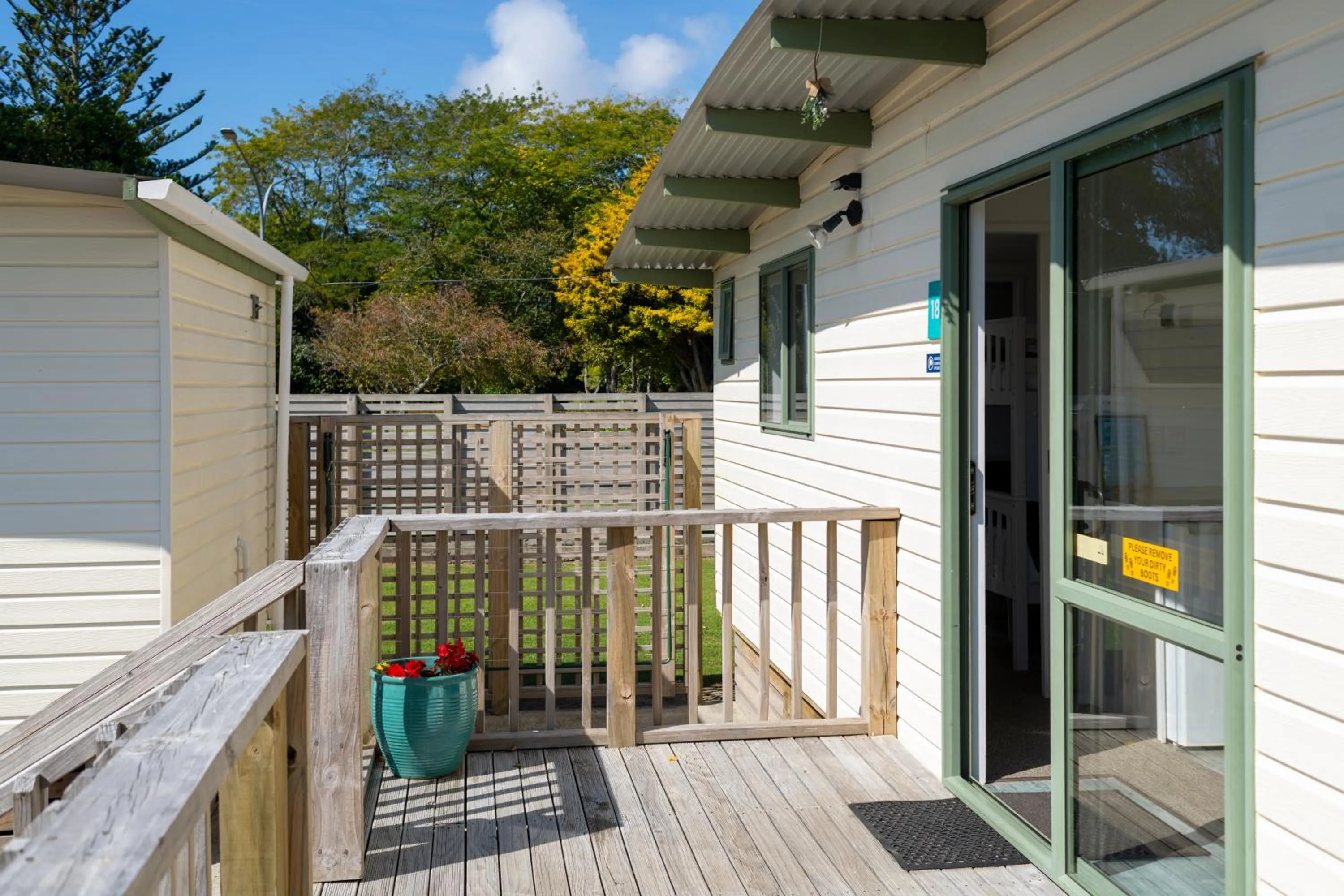 Patio in Riverside Whakatane Holiday Park