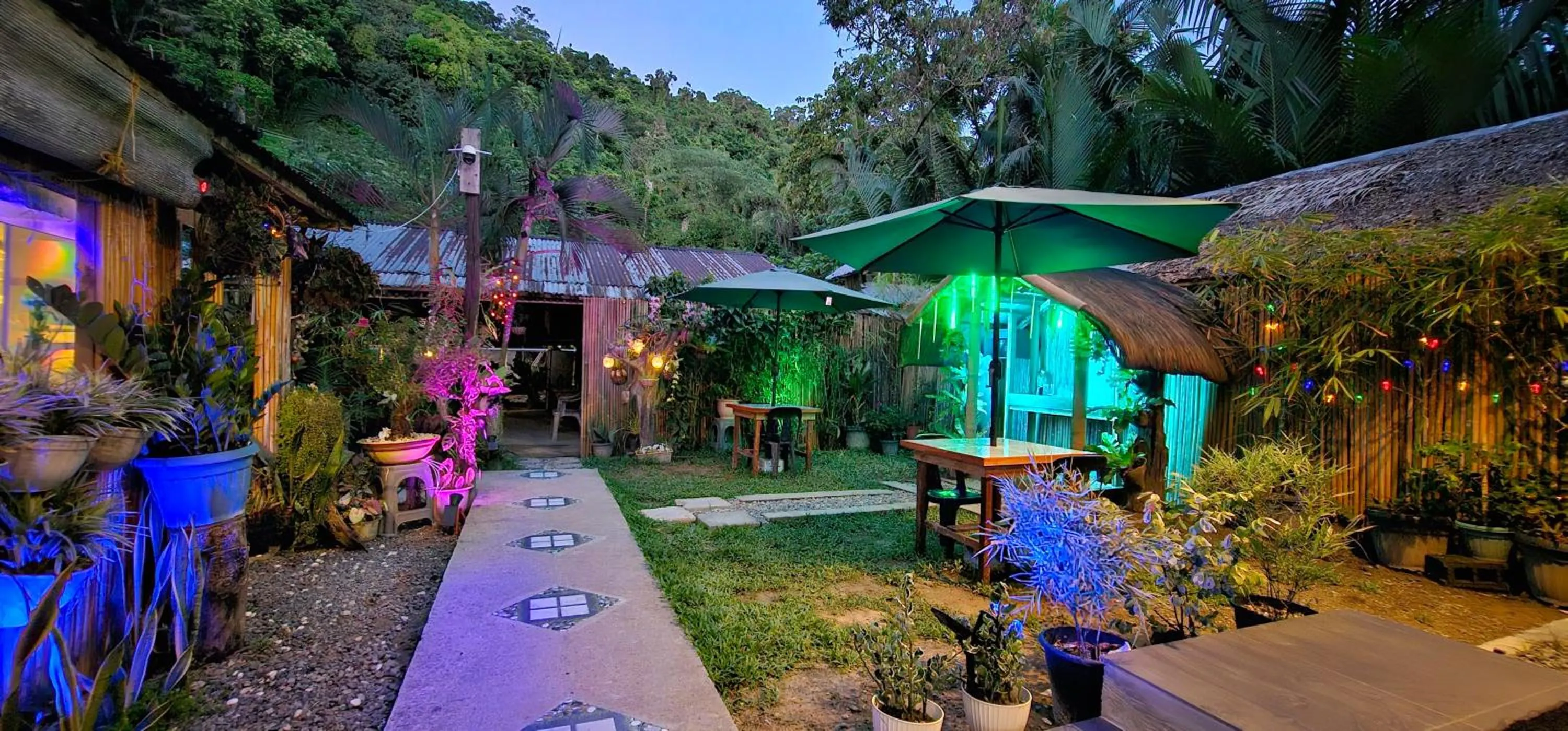 Garden view in Mina Grande Beach Cottages