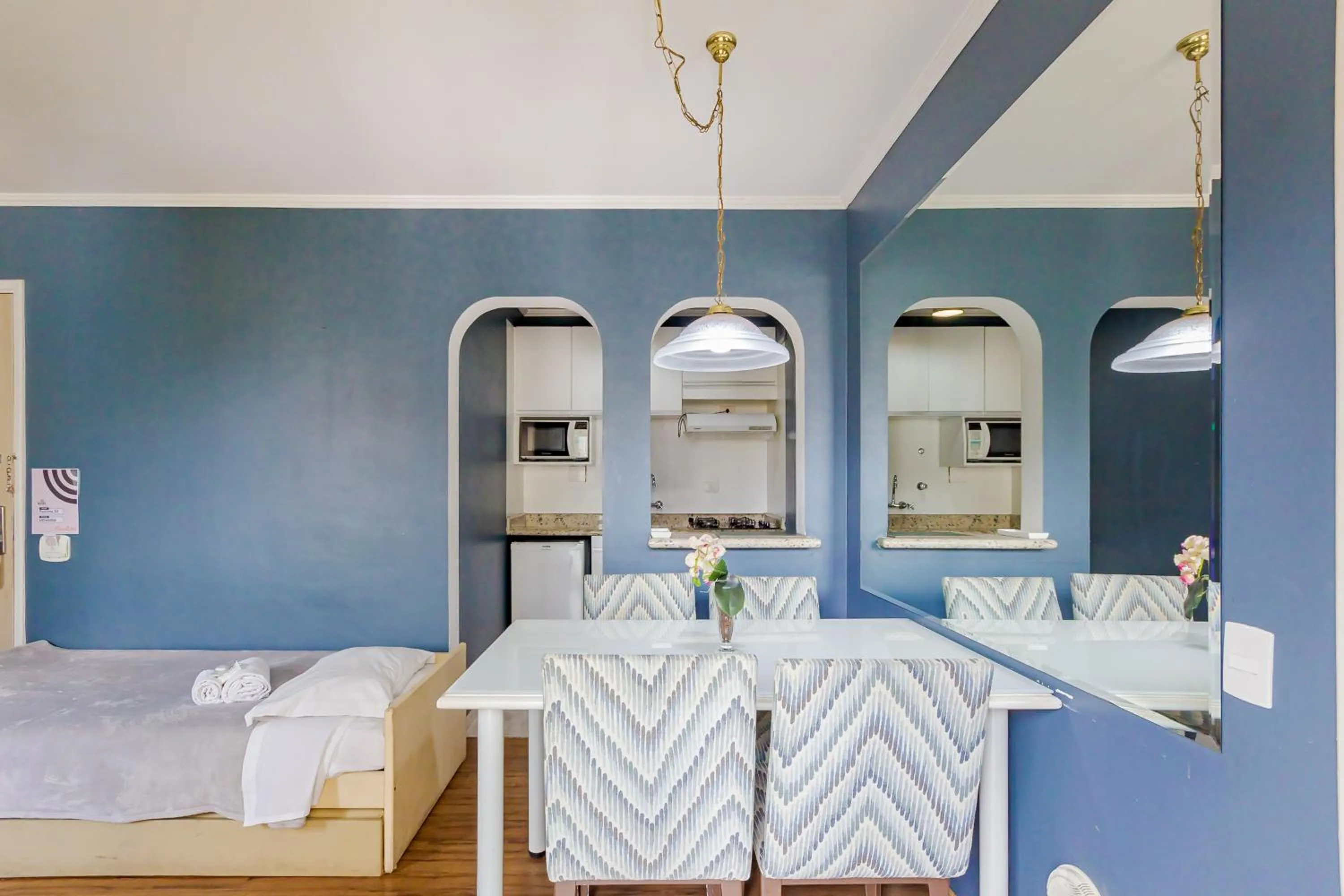 Seating area, Bed in Paulista Flat