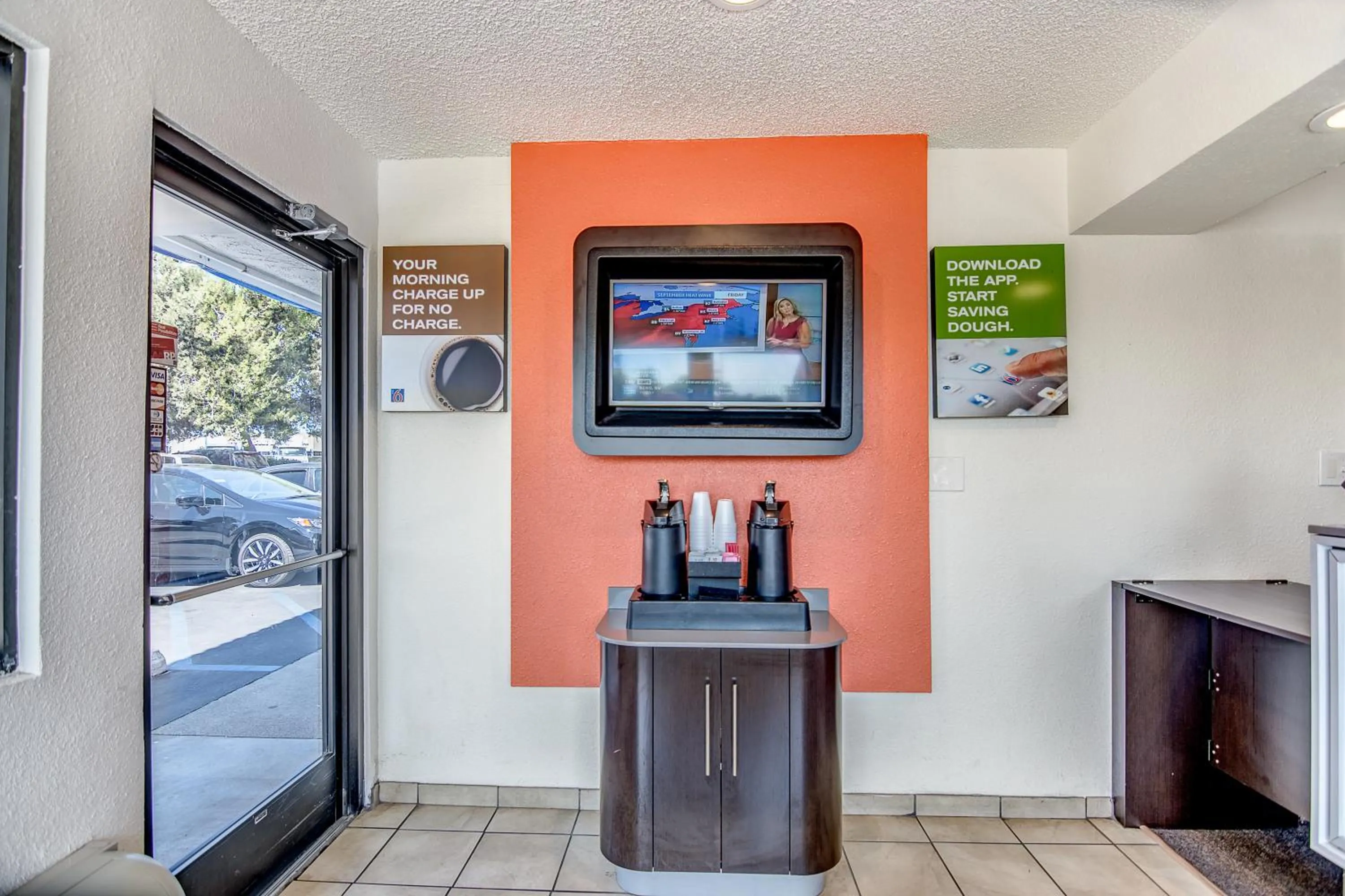 Lobby or reception in Motel 6-Stockton, CA - Charter Way West