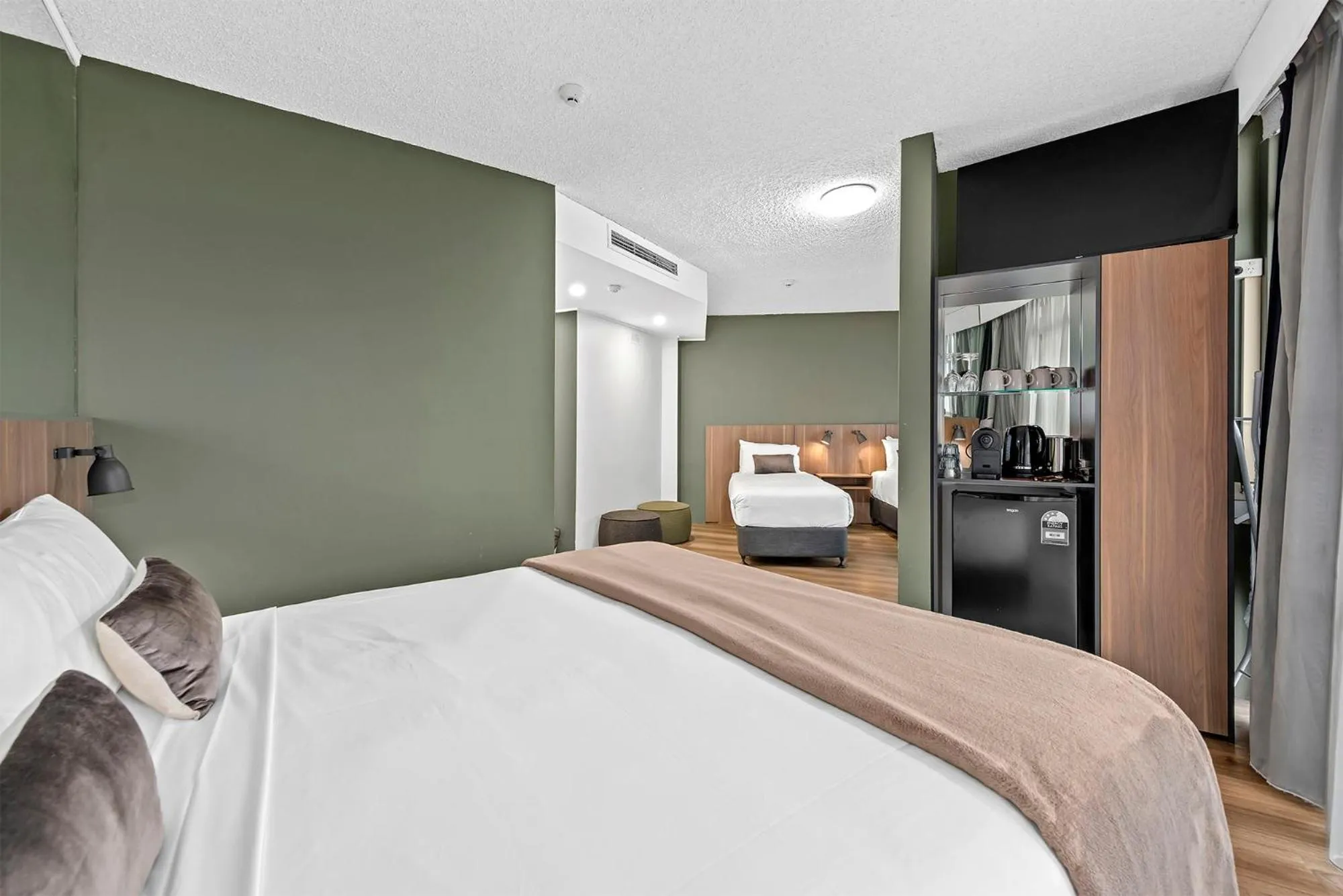 Bed in Madison Tower Mill Hotel