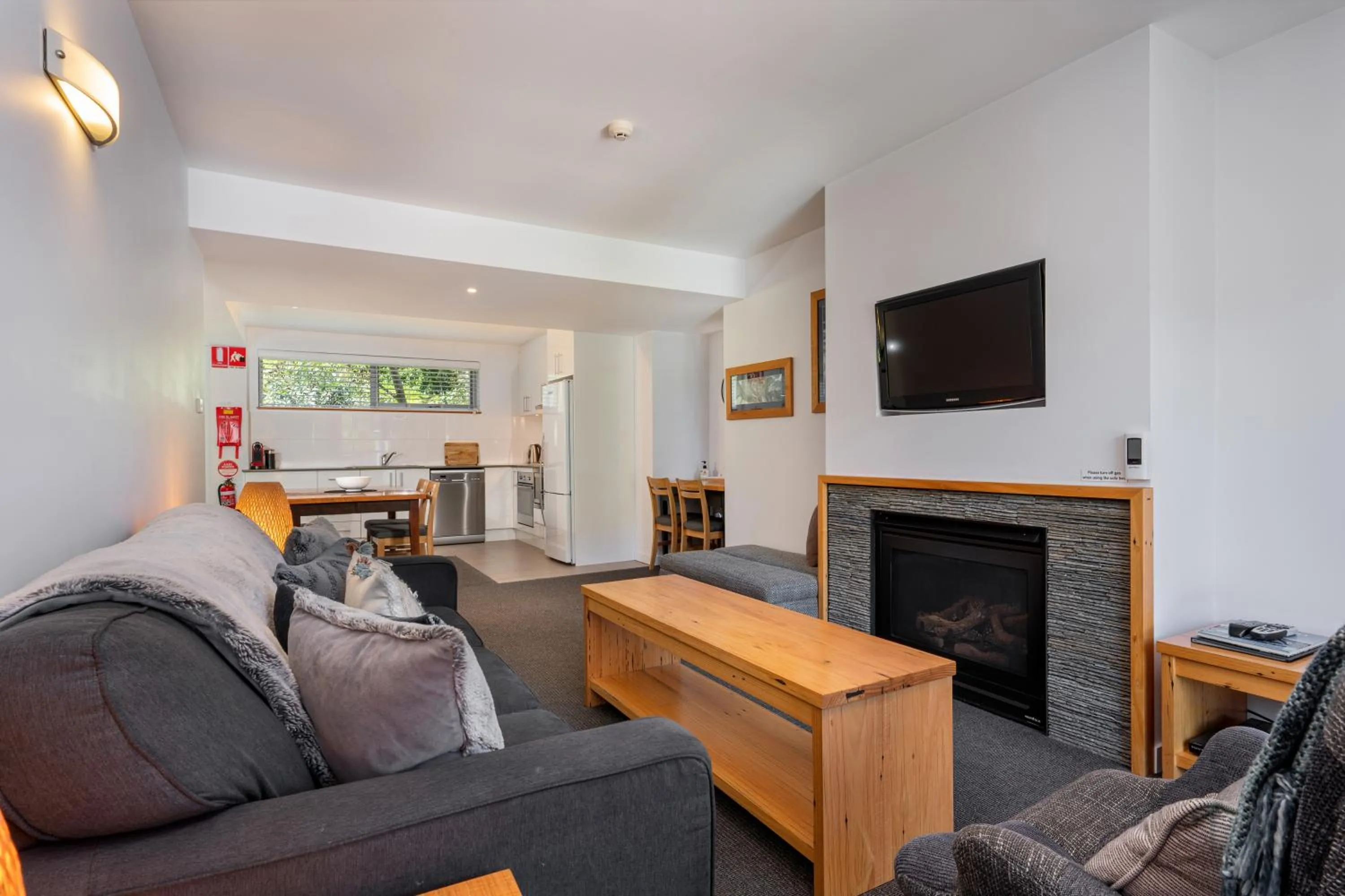 Seating area in Snowgoose Apartments