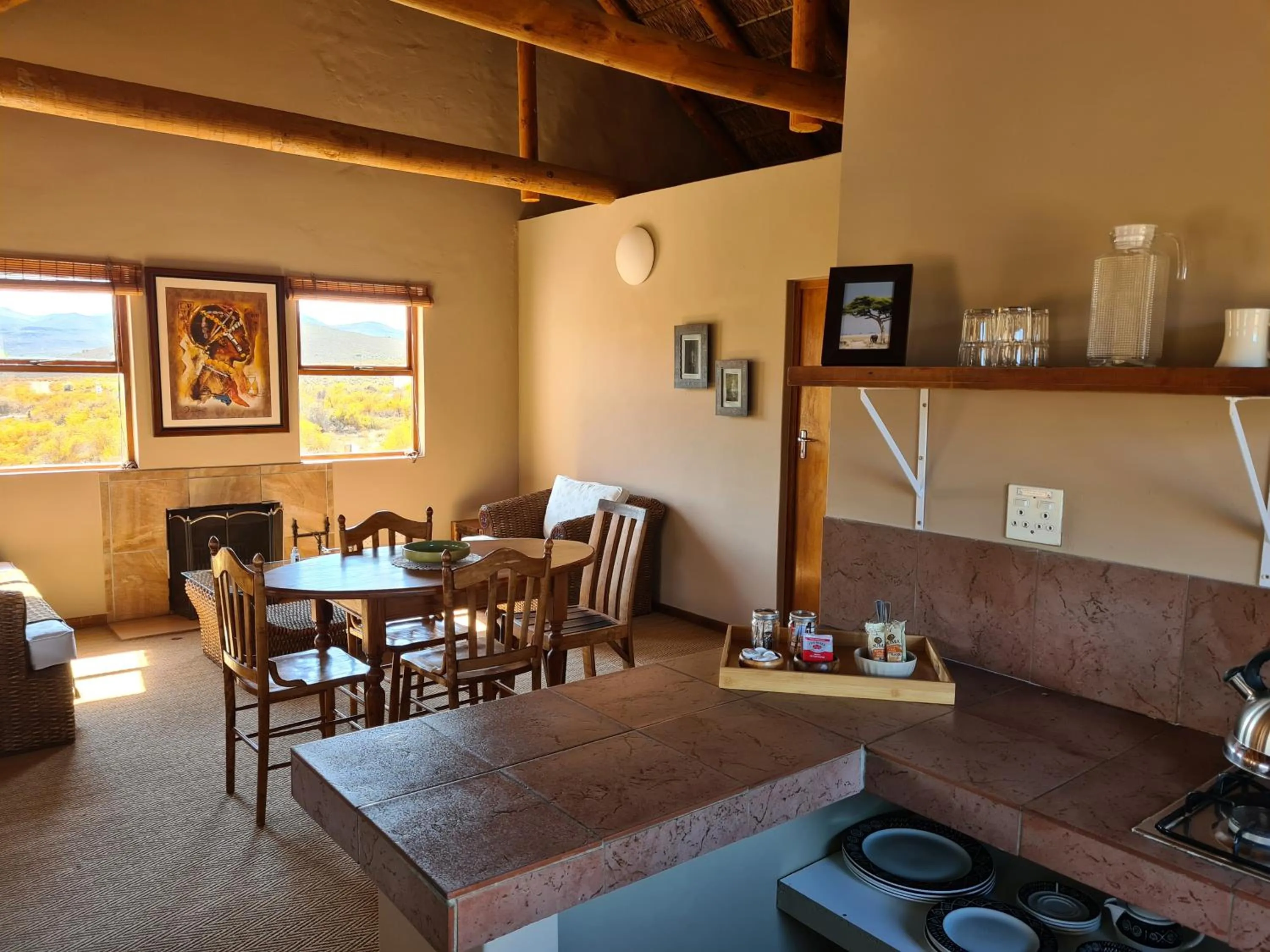 Living room in African Game Lodge