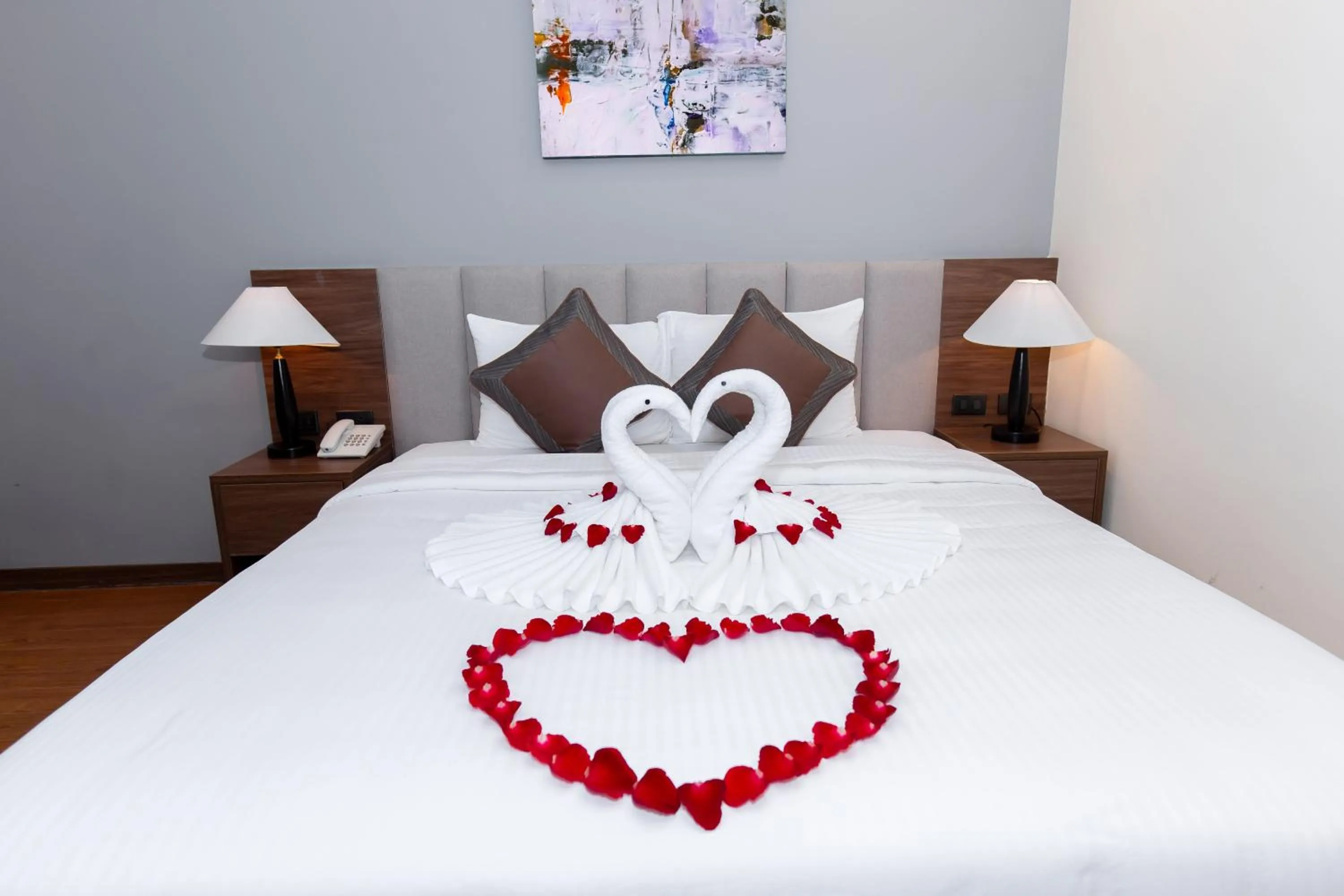 Bed in Muong Thanh Sapa Hotel