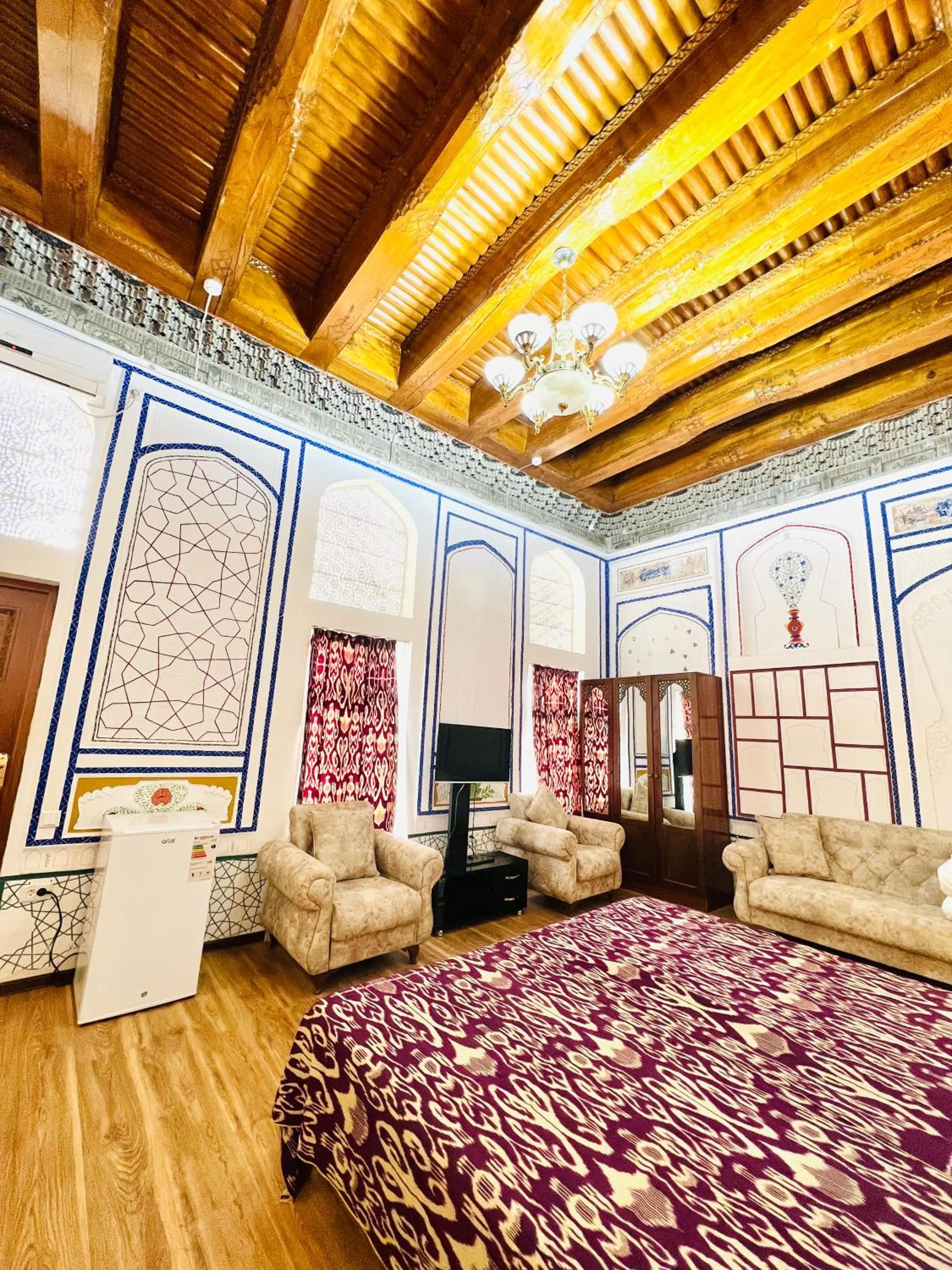 Bed in Komil Bukhara Boutique Hotel