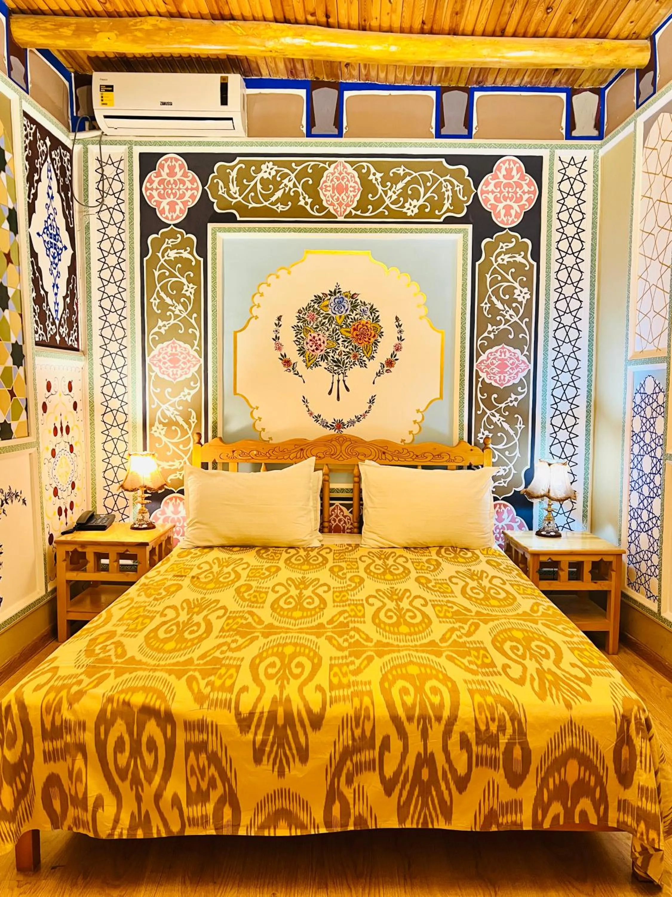 Bed in Komil Bukhara Boutique Hotel