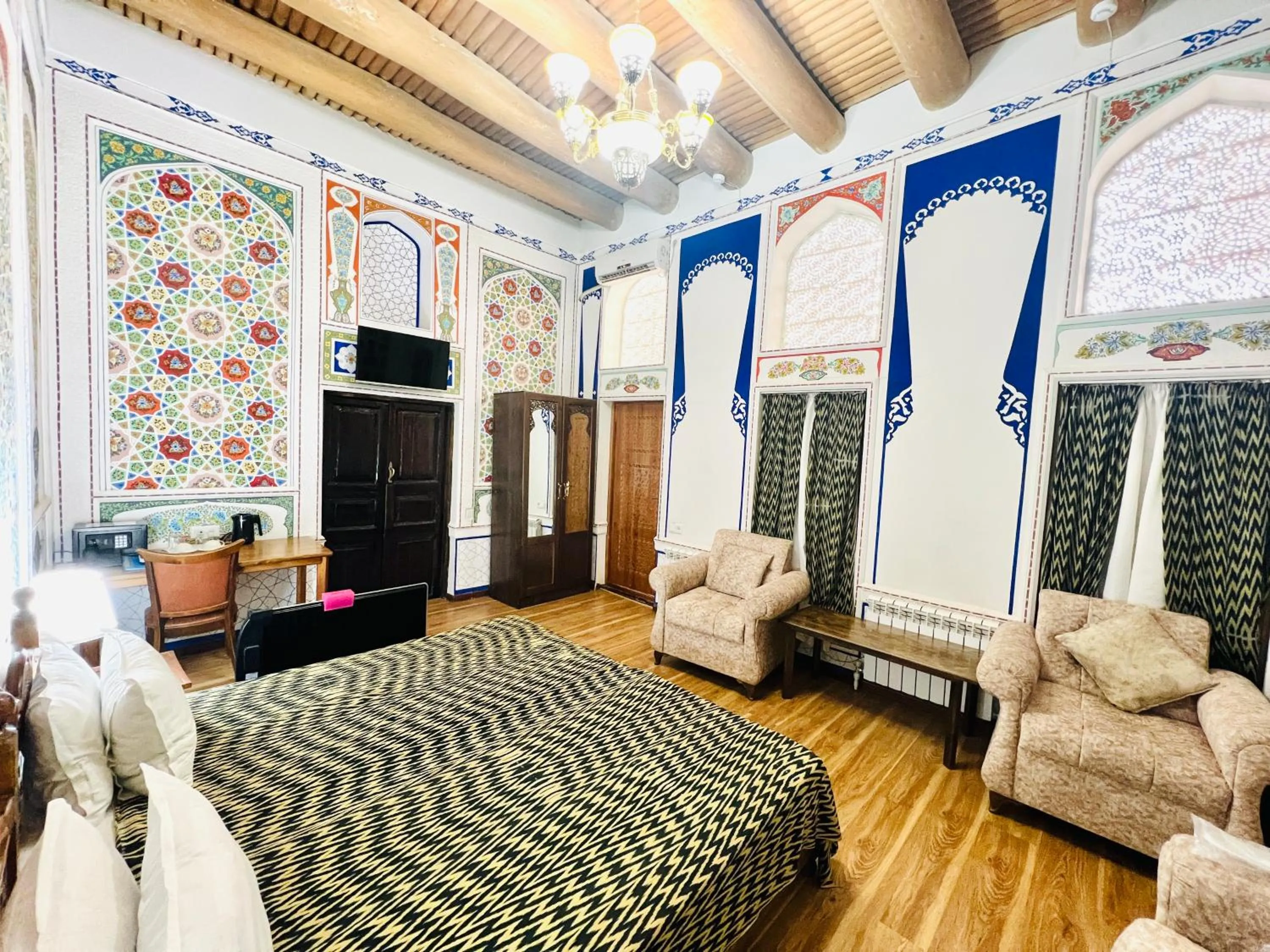 Bed in Komil Bukhara Boutique Hotel