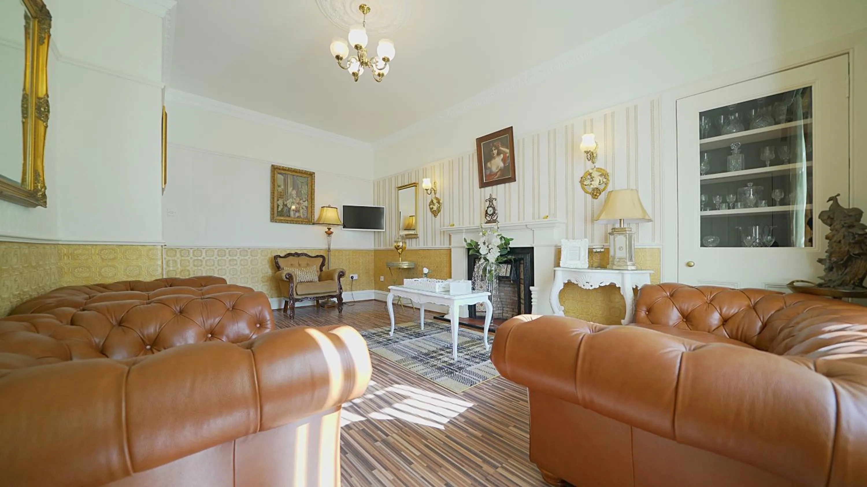 Living room in The Old Tramhouse Self Catering Apartments