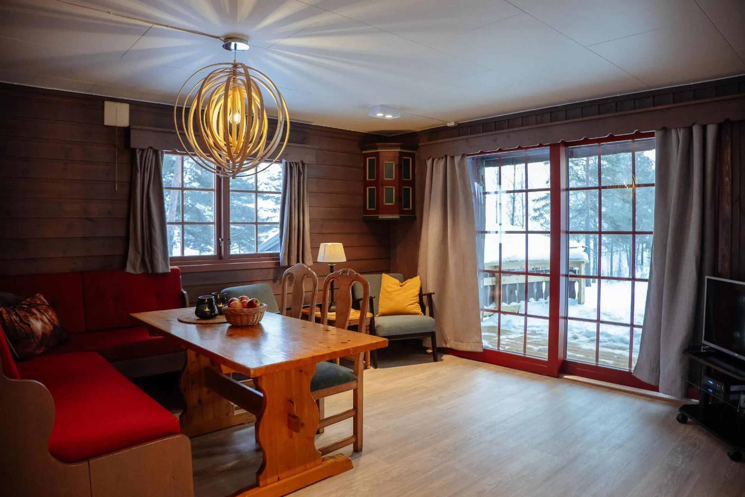 Living room in Hunderfossen Cottages