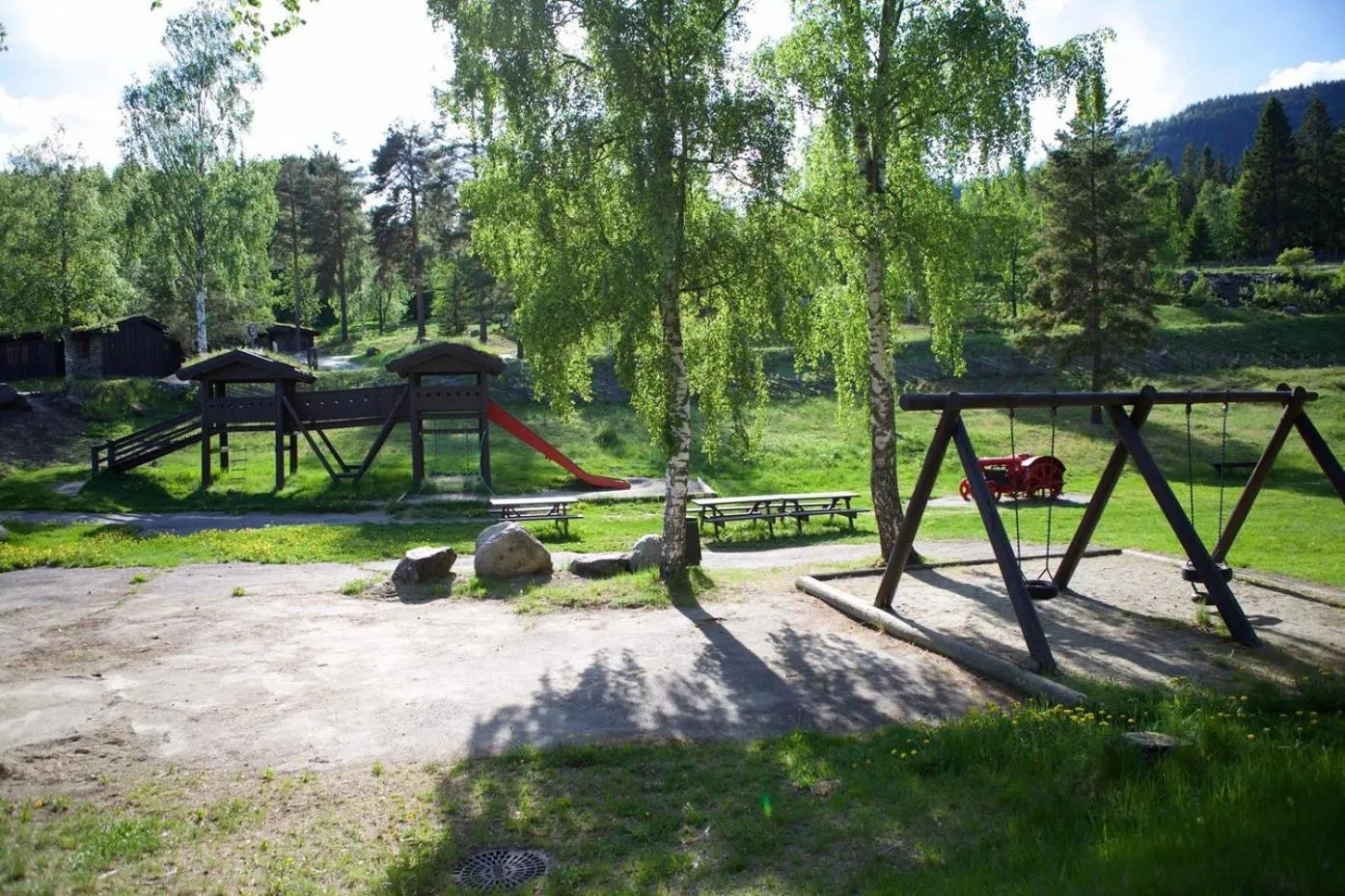 Children play ground in Hunderfossen Cottages