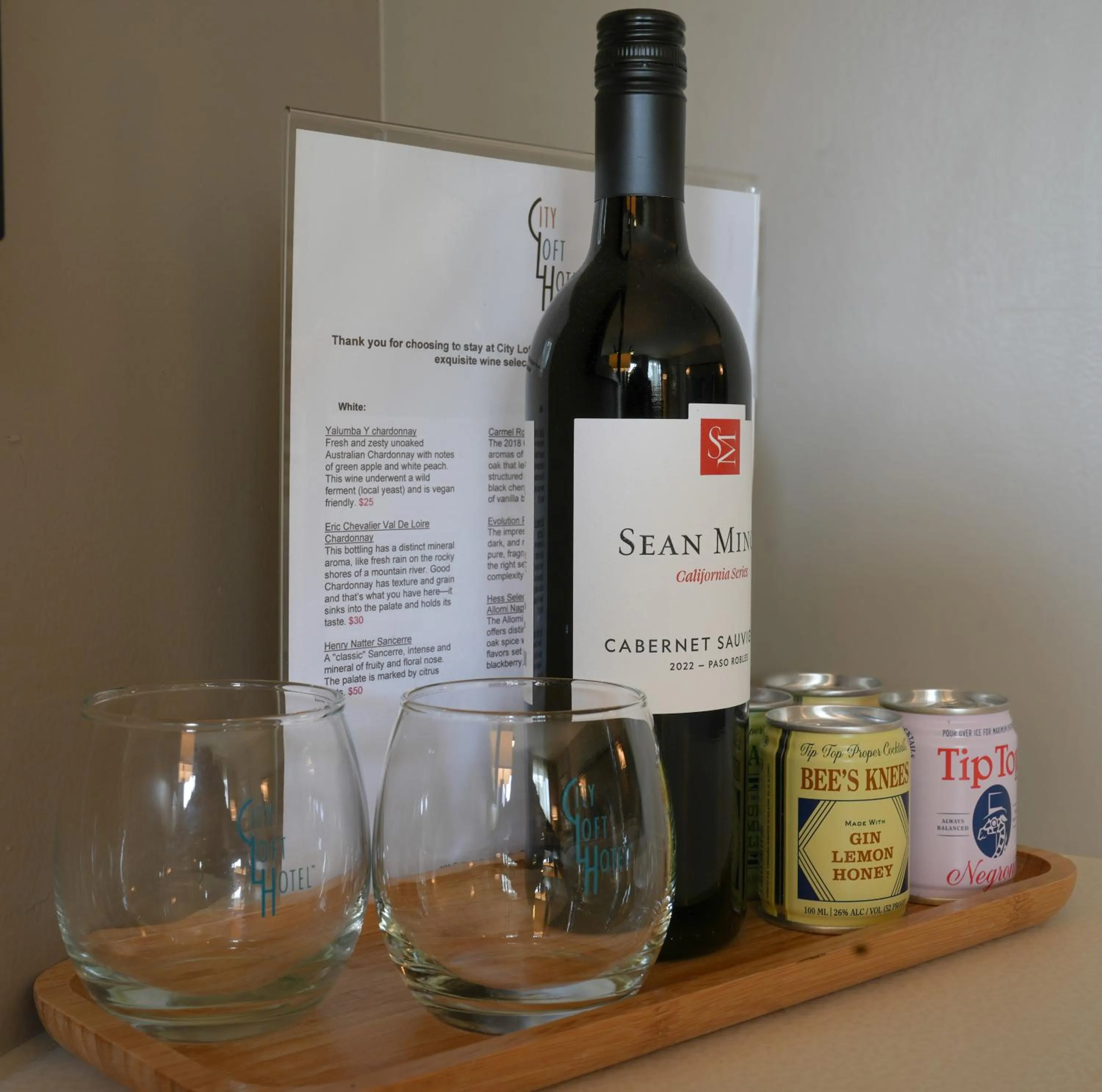 Drinks in City Loft Hotel