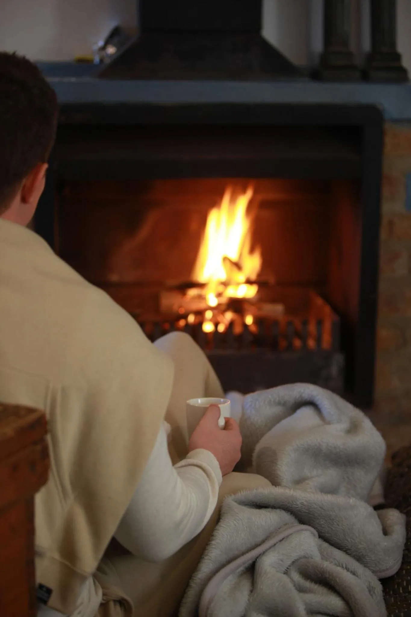 fireplace in A Hilltop Country Retreat