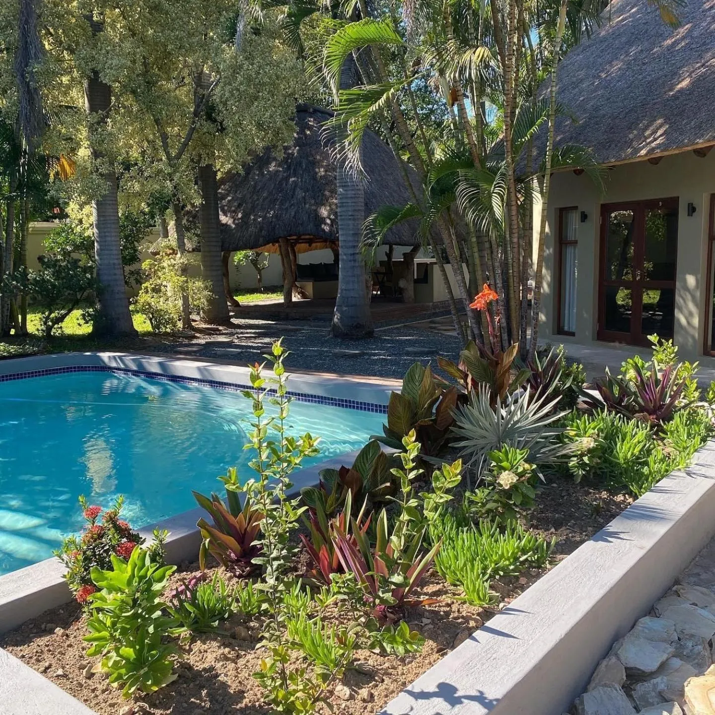 Garden view in La Lechere Guest House