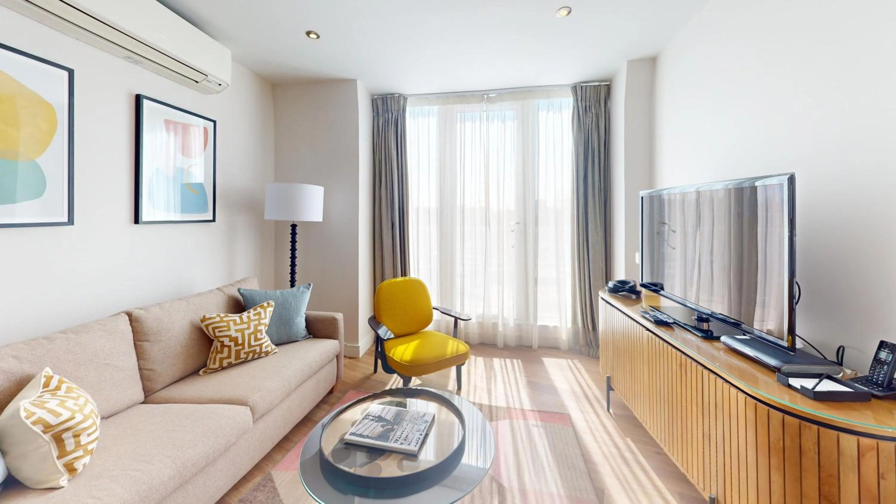 Living room in Cheval Harrington Court at South Kensington