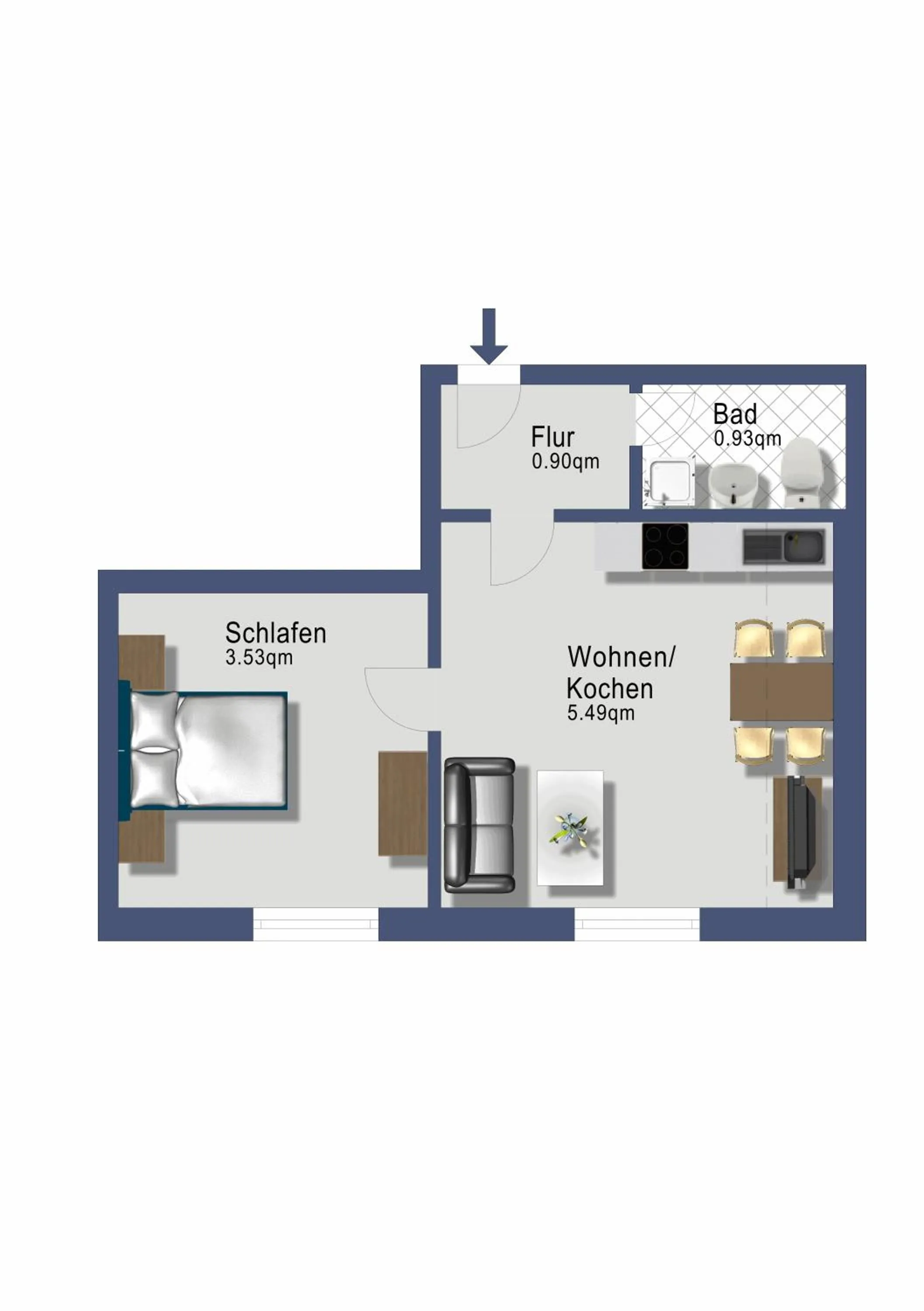 Floor plan in Appartementhaus Schleiblick