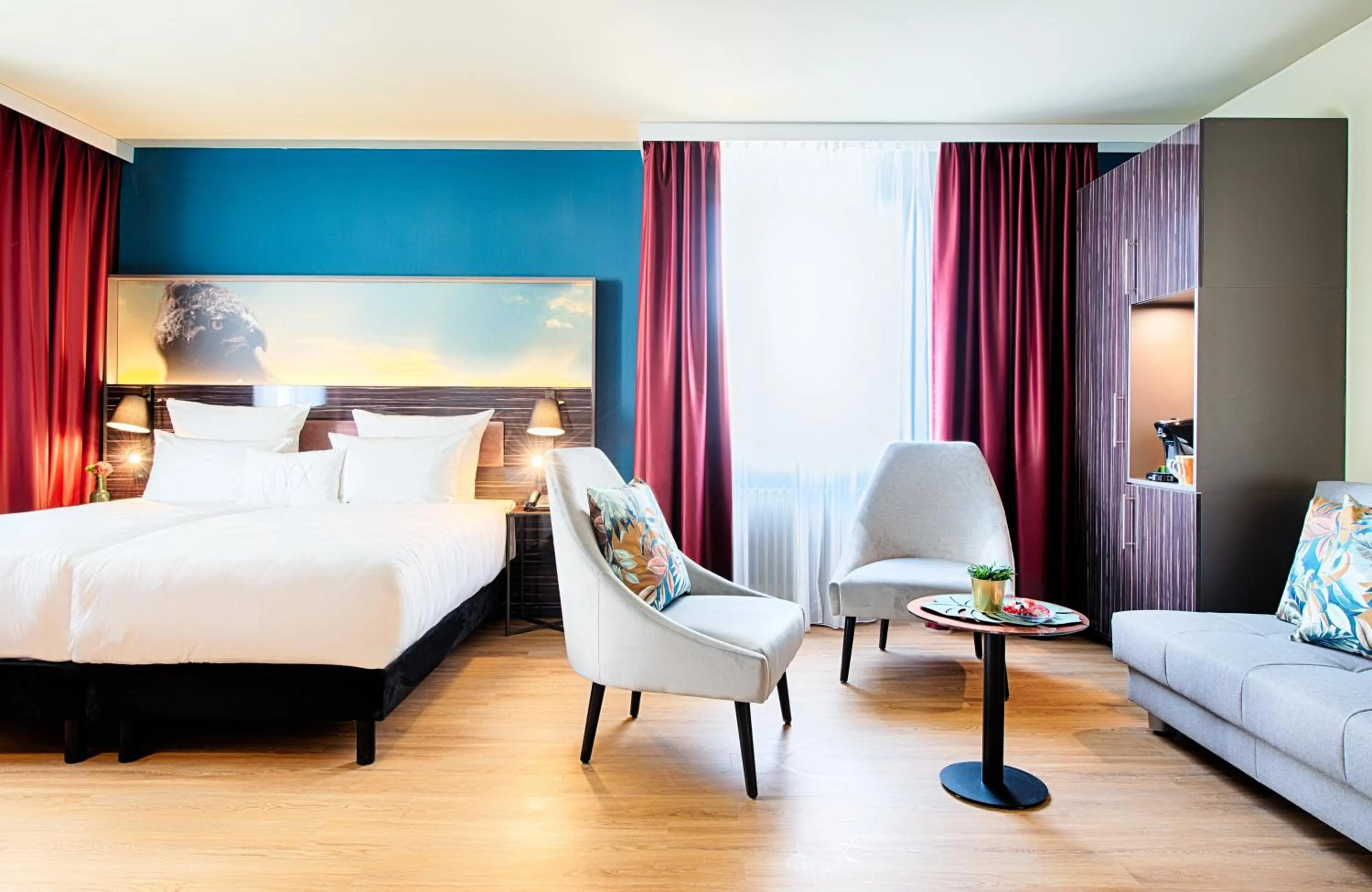 Photo of the whole room, Bed in NYX Hotel Mannheim by Leonardo Hotels