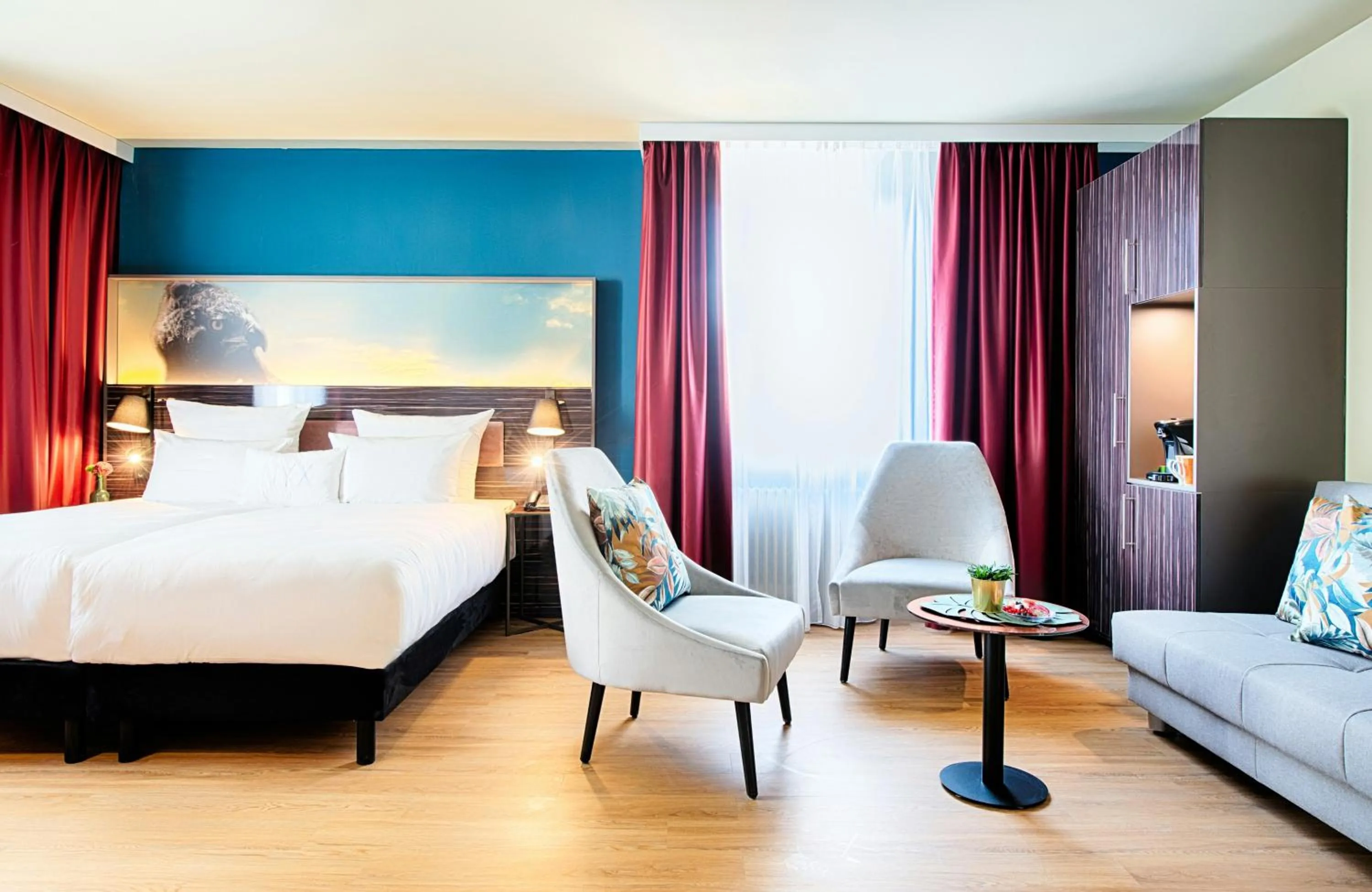 Photo of the whole room, Bed in NYX Hotel Mannheim by Leonardo Hotels
