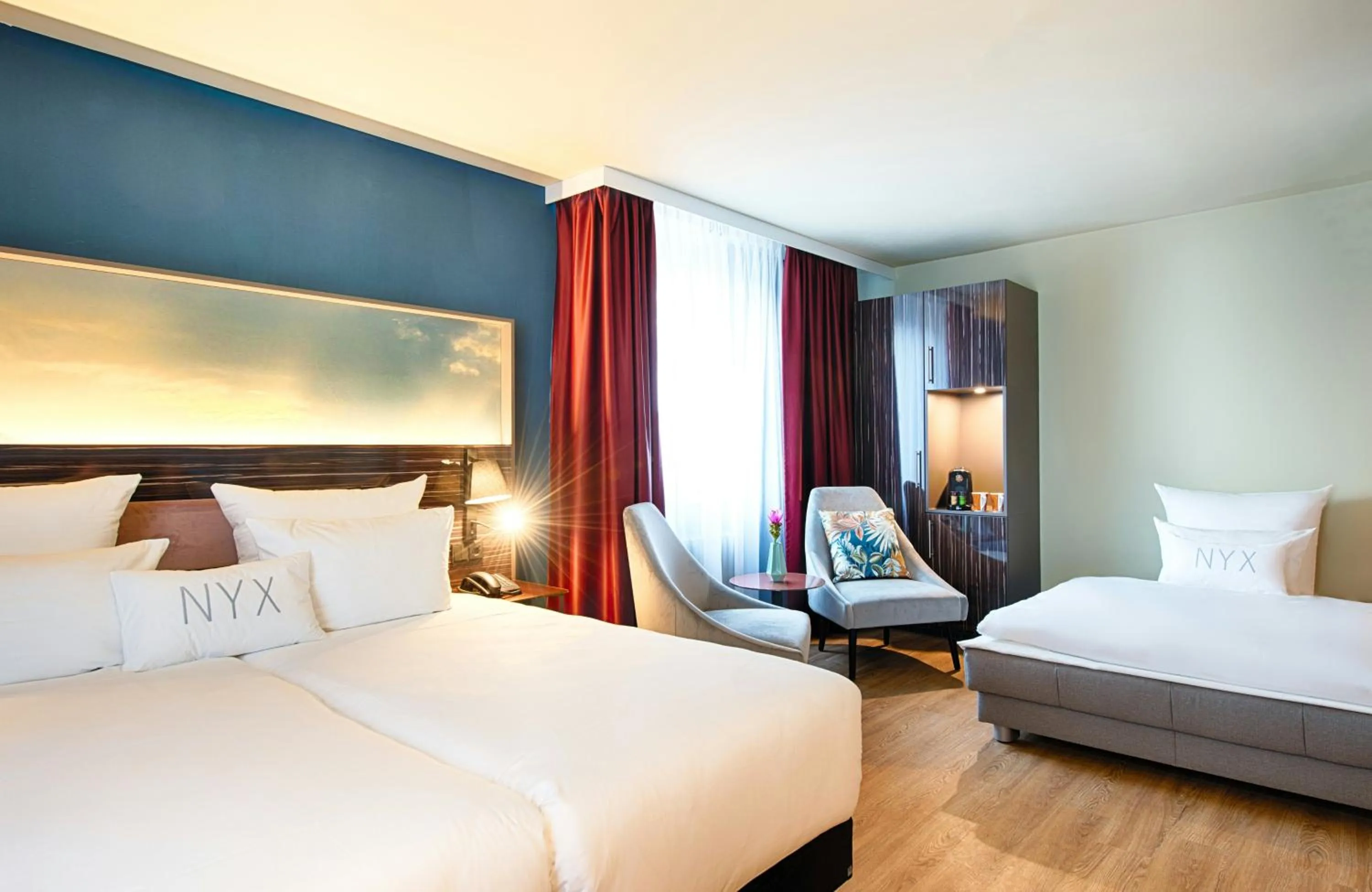 Photo of the whole room, Bed in NYX Hotel Mannheim by Leonardo Hotels