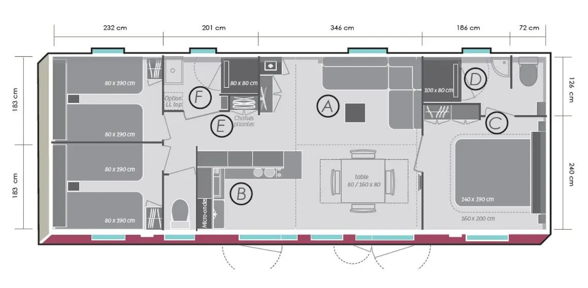 Floor plan in Camping La Pinède