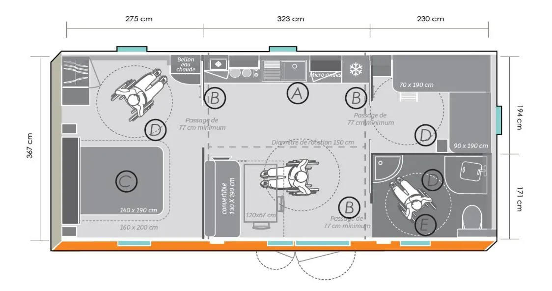 Floor plan in Camping La Pinède