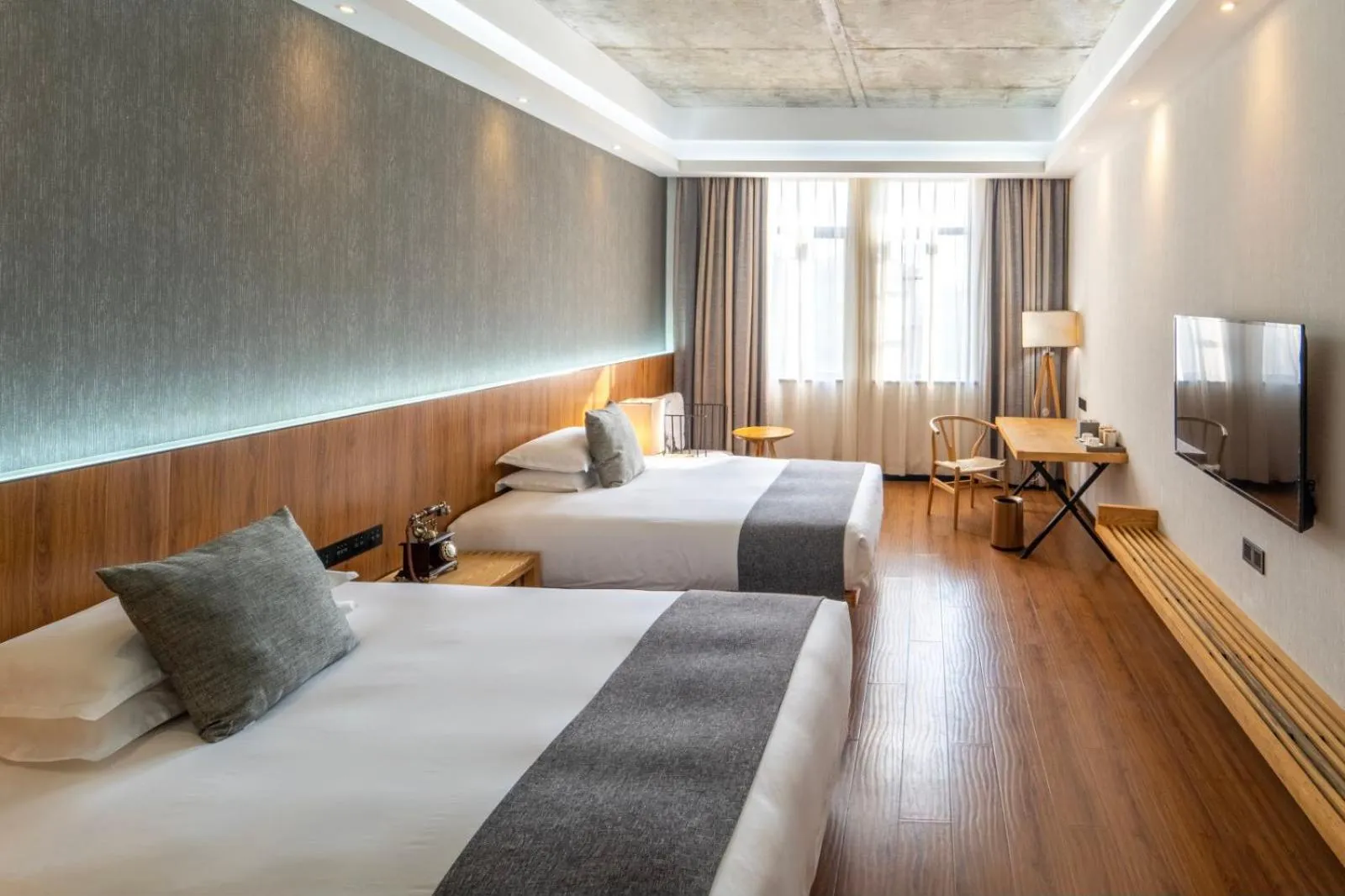 Bed in Lin Yin Art Hotel Shanghai（Pudong airport）