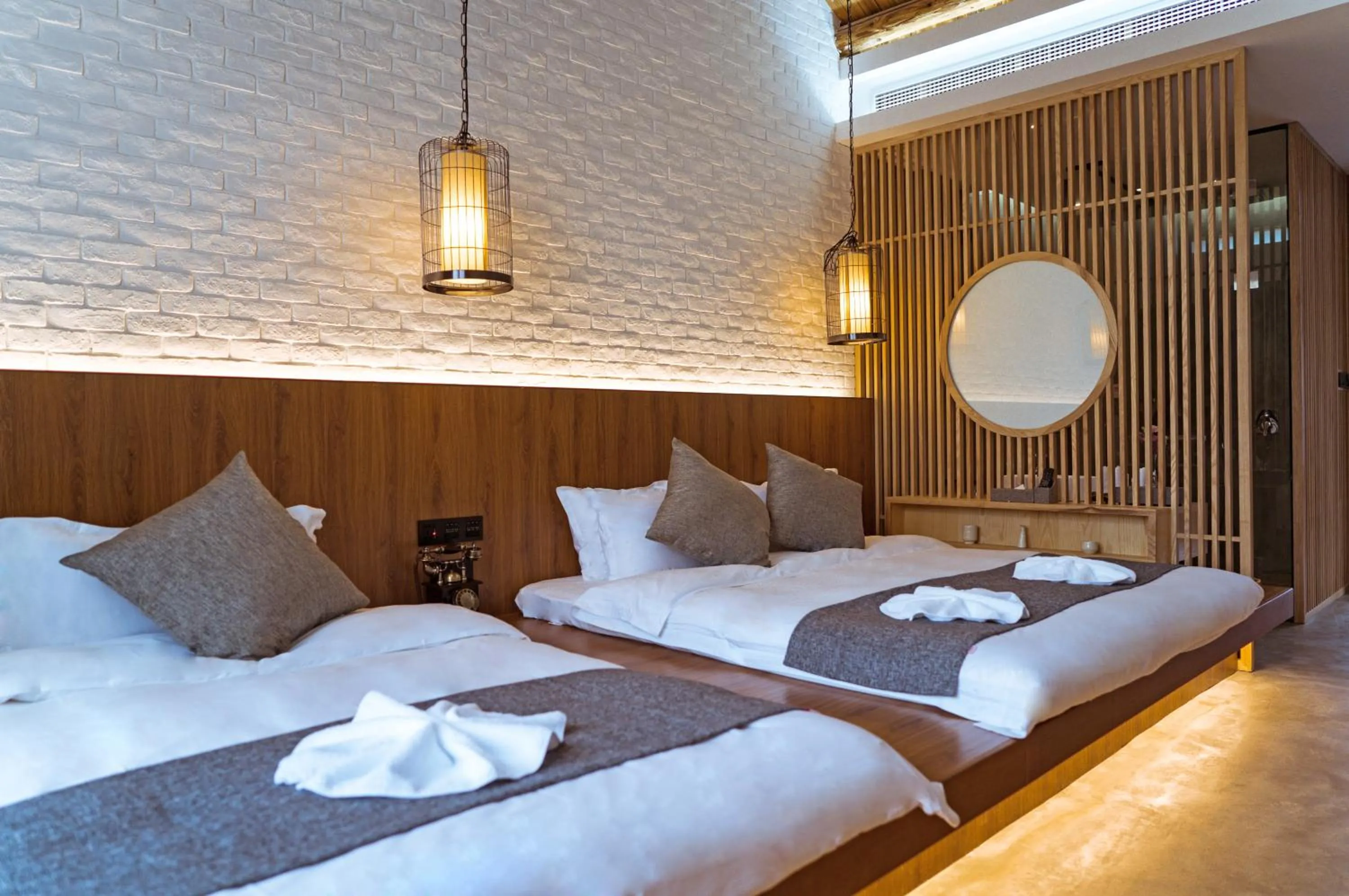 Bed in Lin Yin Art Hotel Shanghai（Pudong airport）