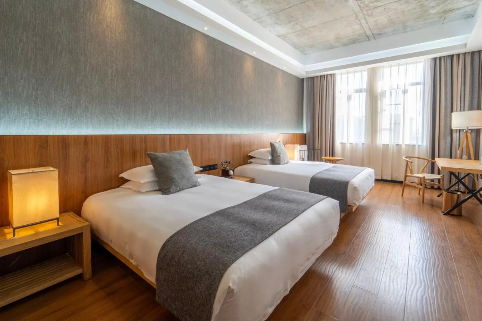Bed in Lin Yin Art Hotel Shanghai（Pudong airport）