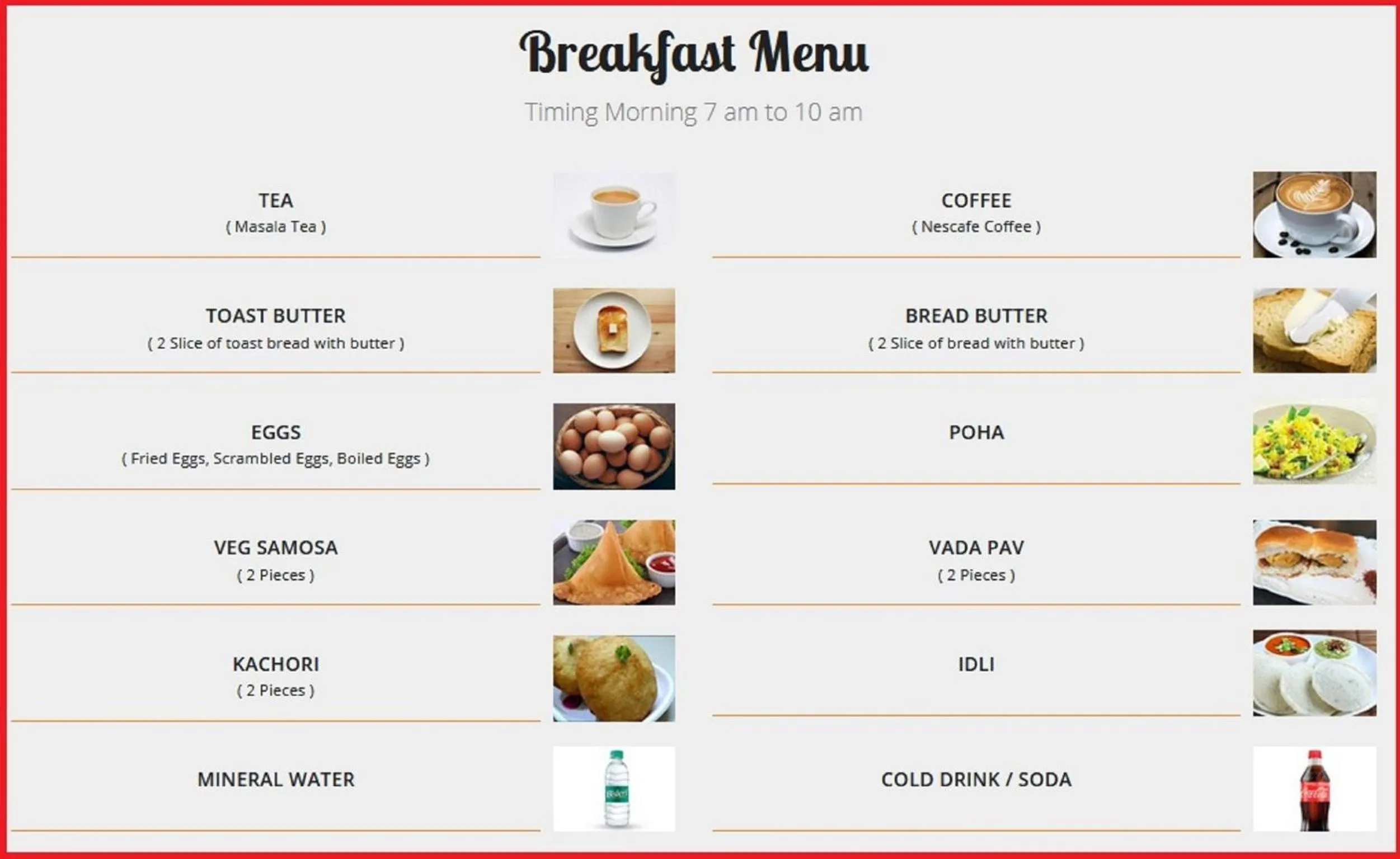 Breakfast in Hotel Royal Castle