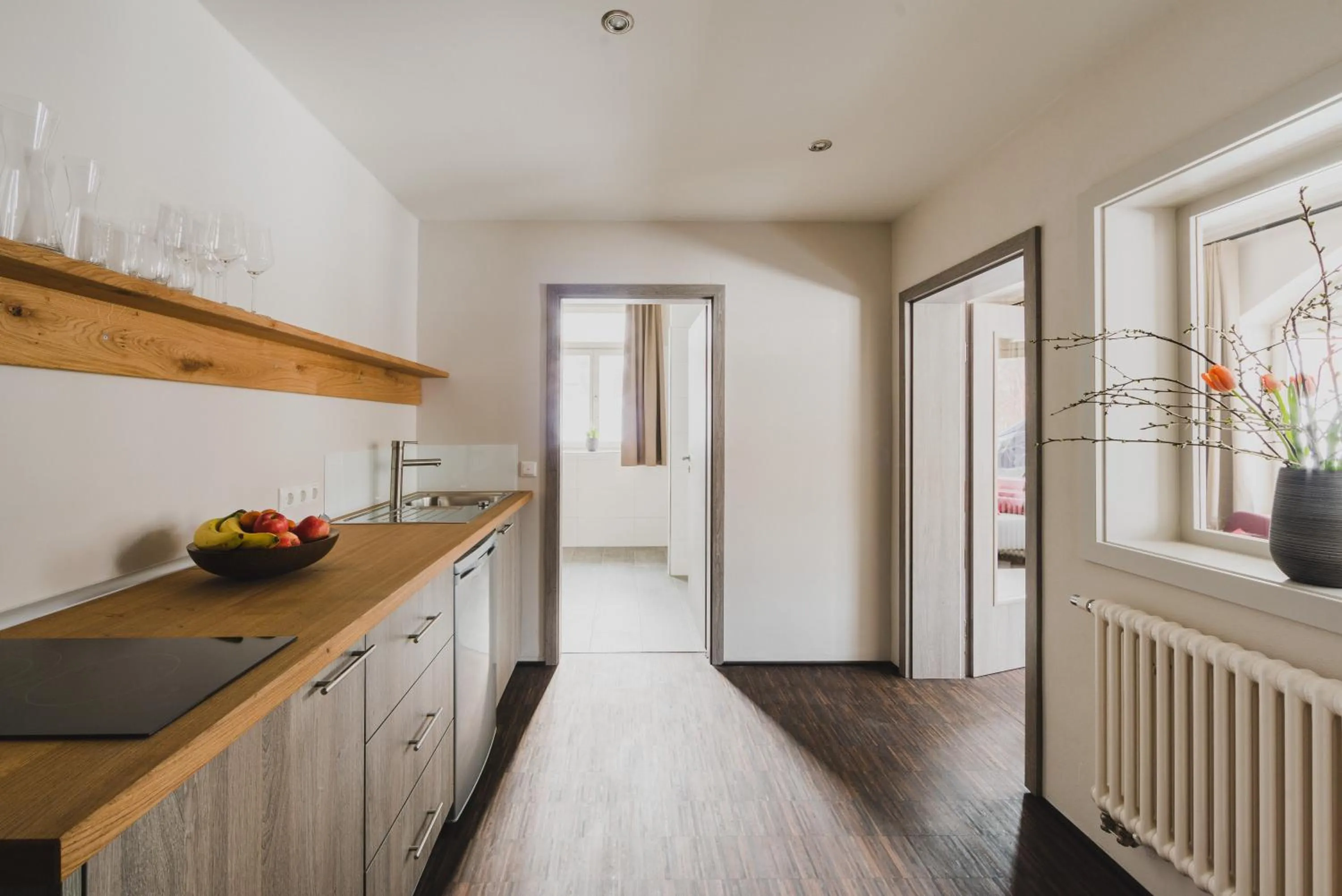 Kitchen or kitchenette in Hotel Villa Bodeblick