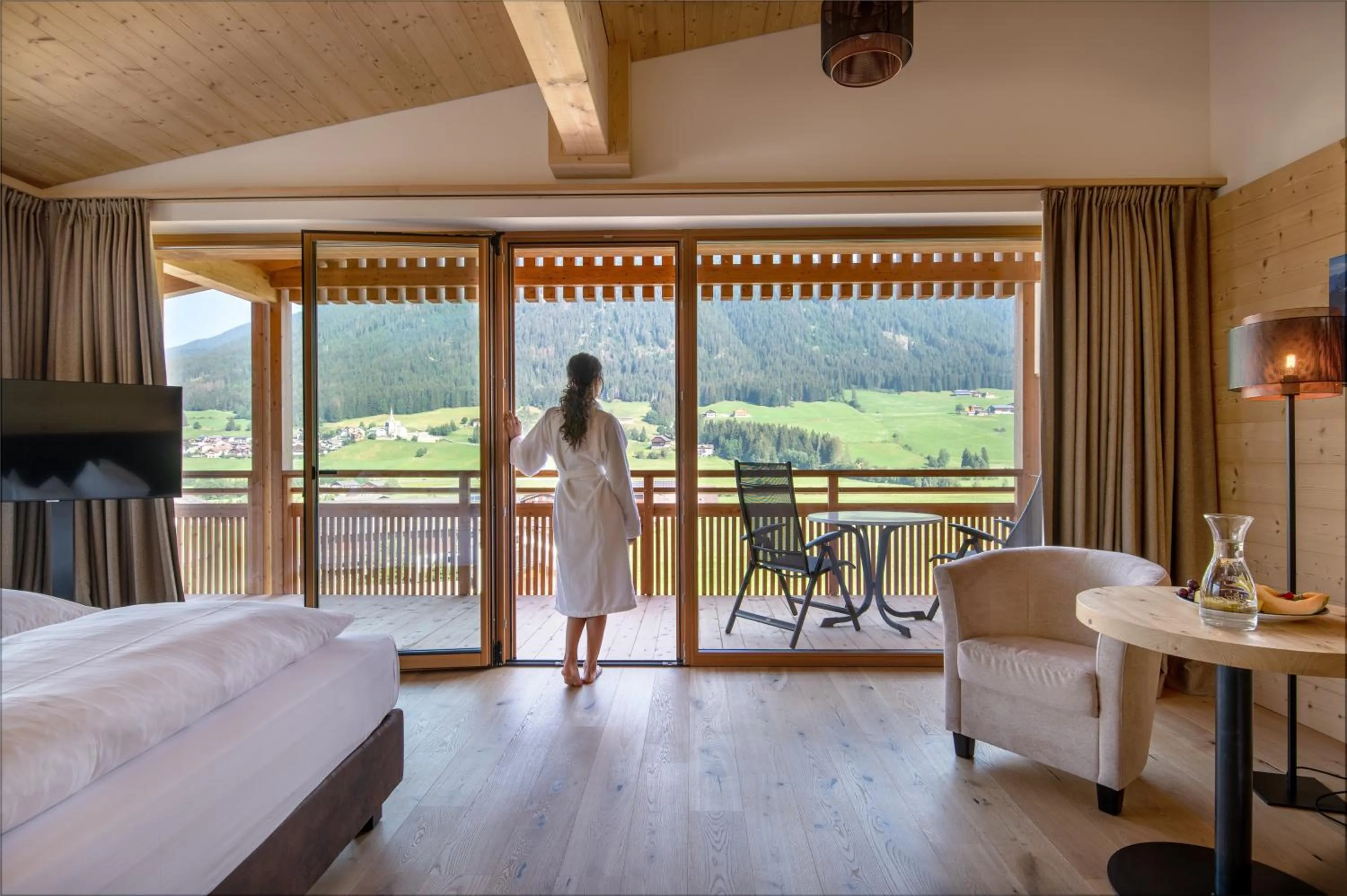 Bed in Alpine Nature Hotel Stoll