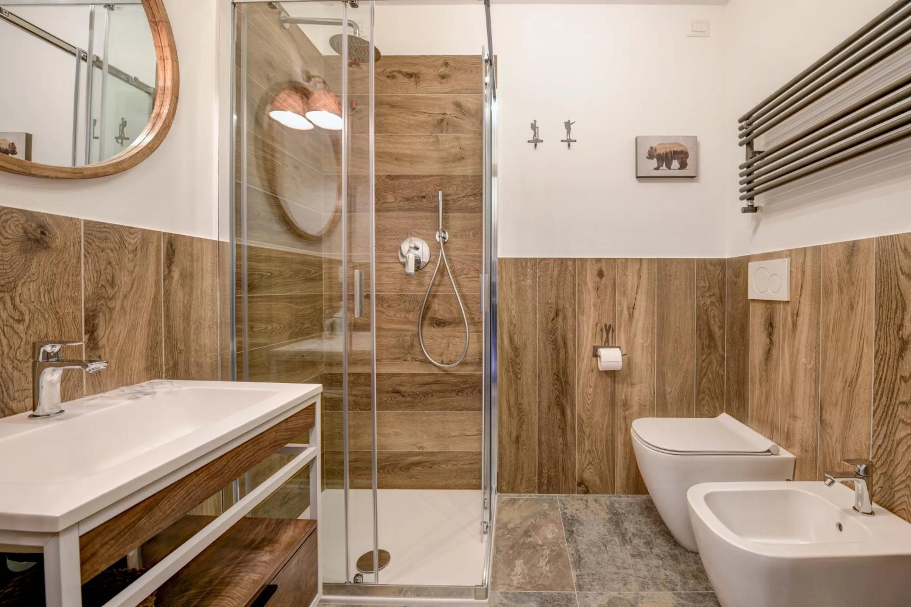 Bathroom in Residence Rta La Rosa delle Dolomiti