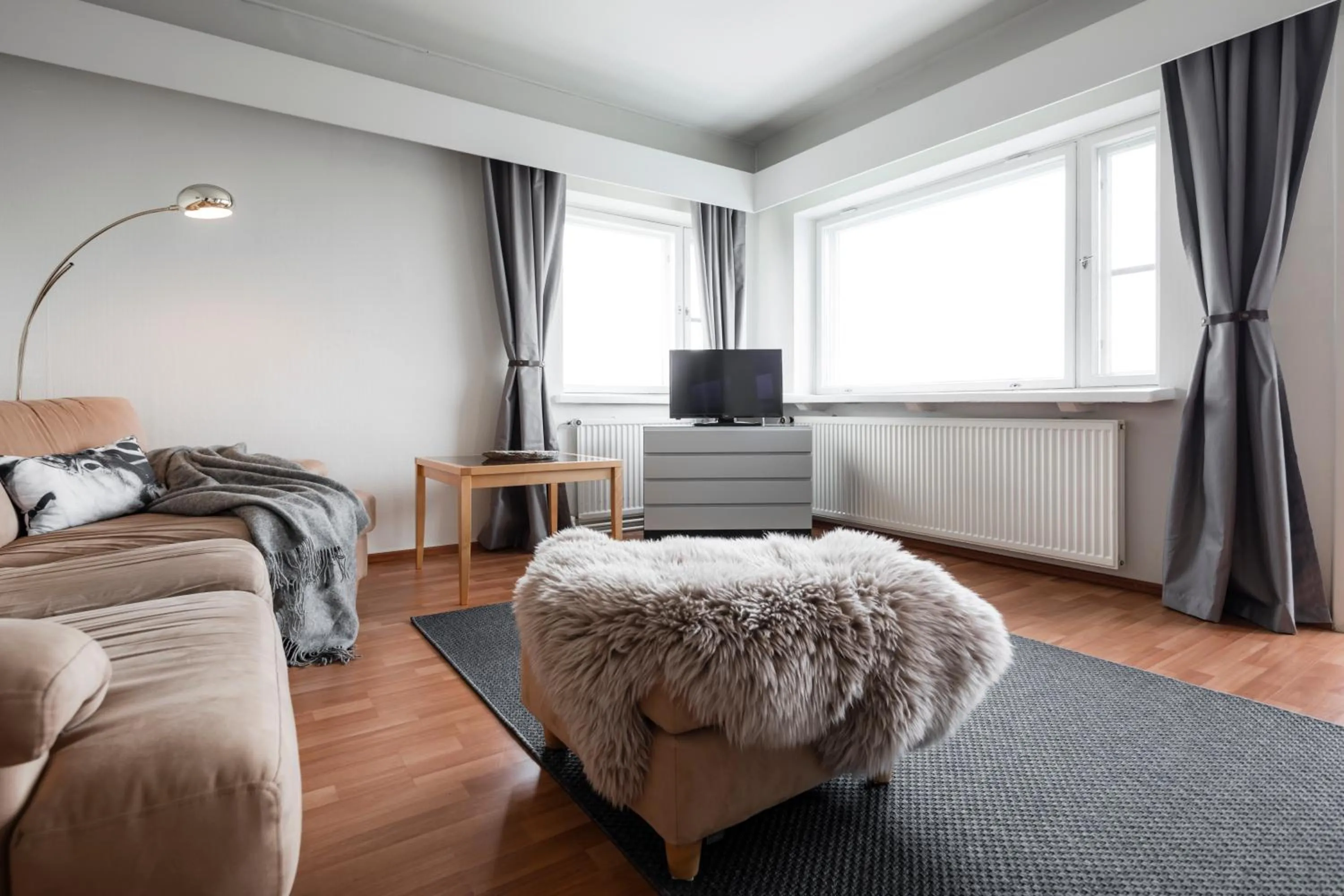 Living room, Bed in Lapland Hotels Kilpis