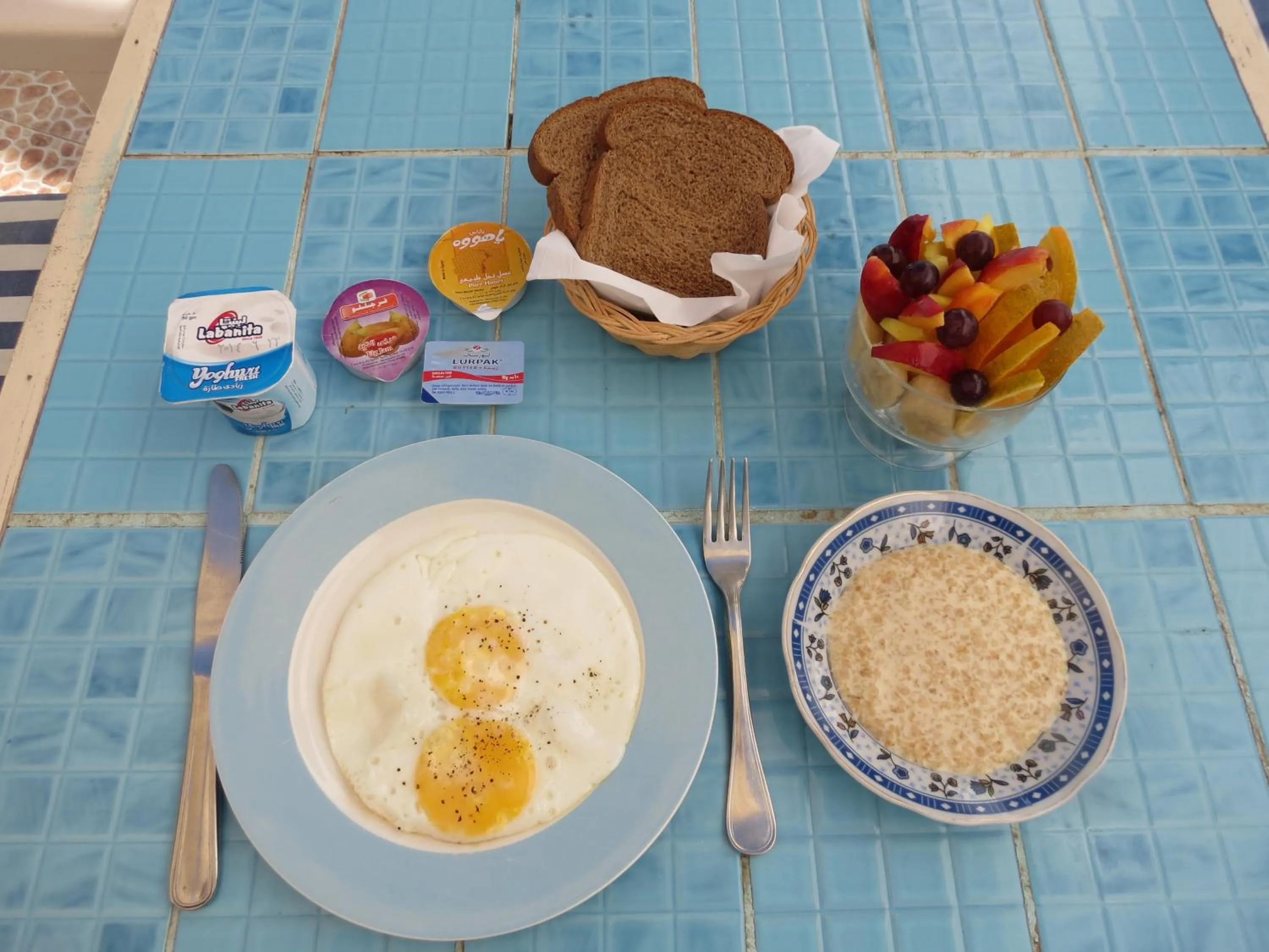 Continental breakfast in El Primo Hotel Dahab