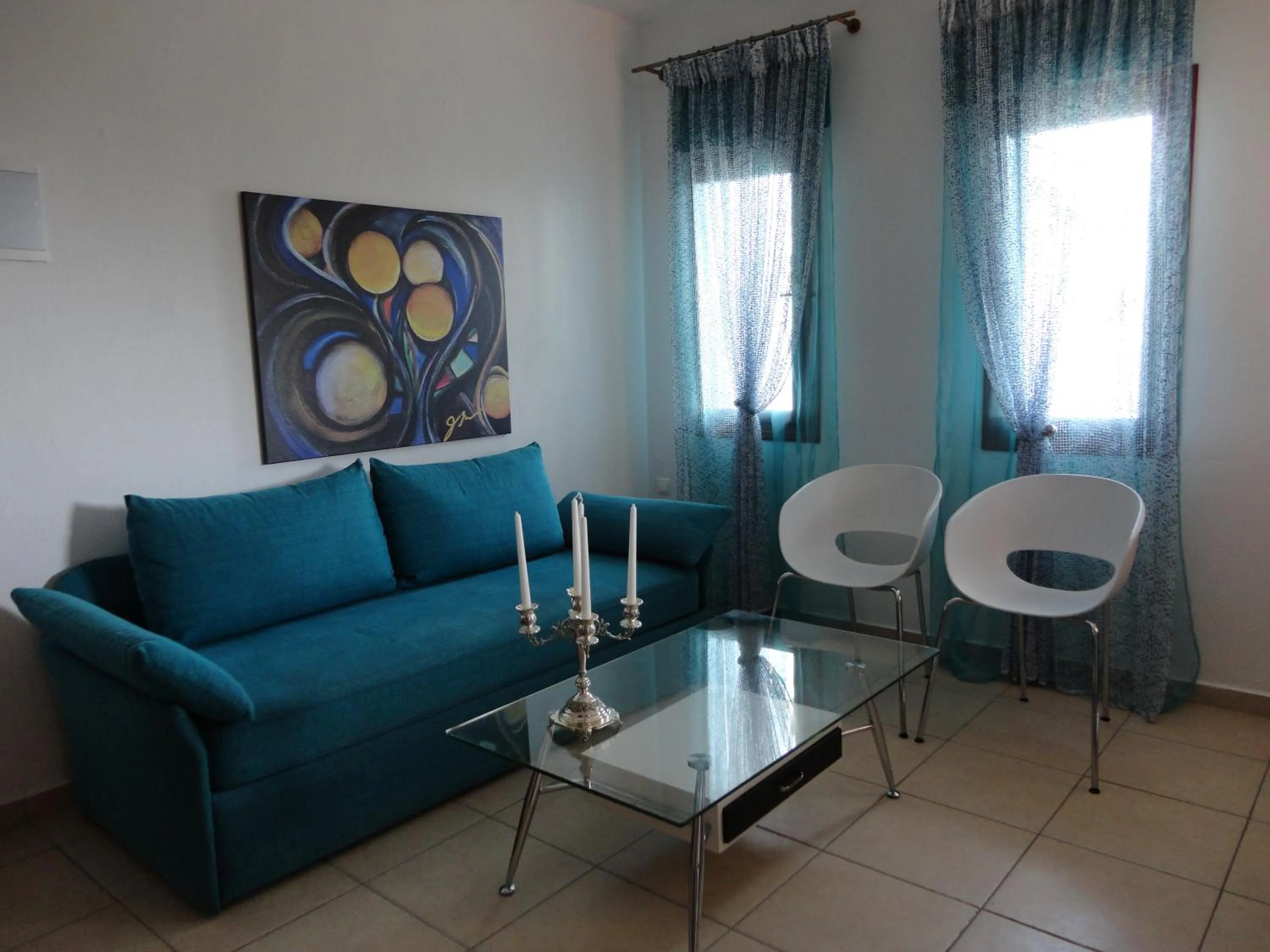 Living room in Skiathos Garden Cottages
