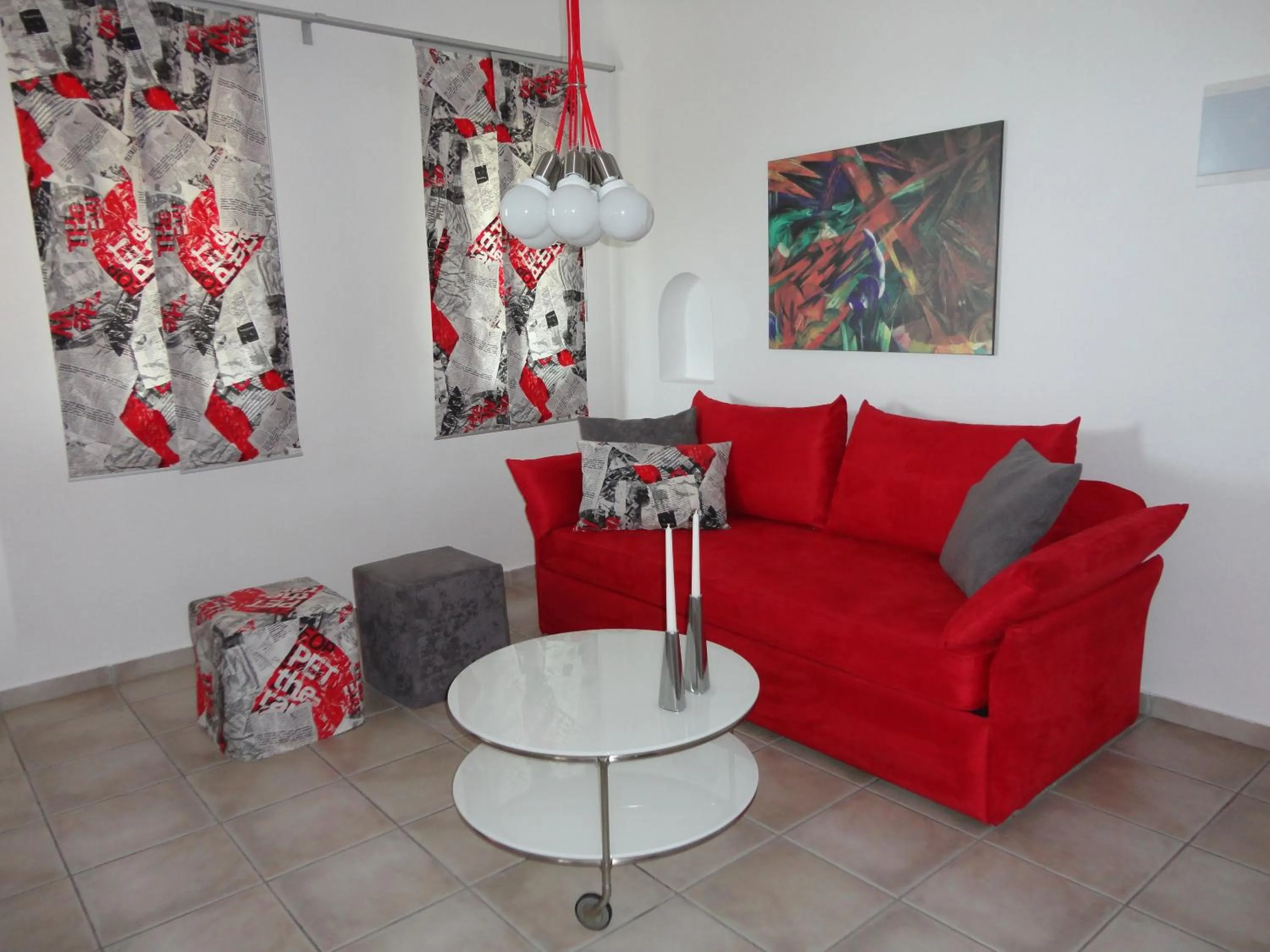 Living room in Skiathos Garden Cottages