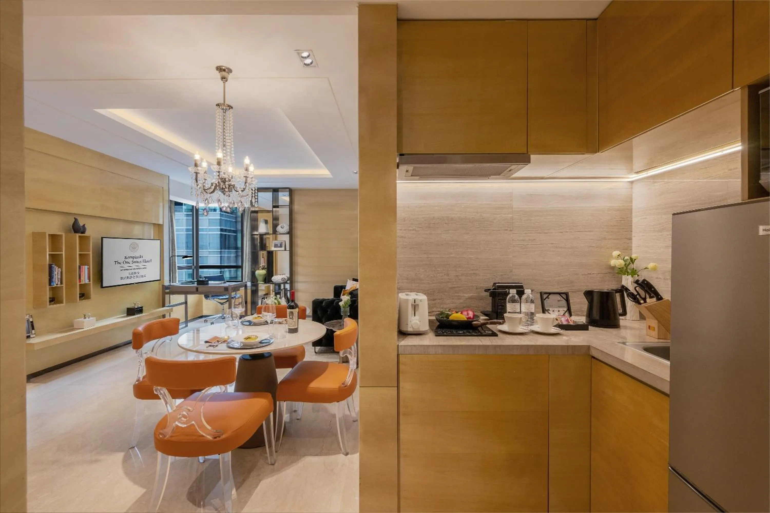 Kitchen or kitchenette in Kempinski The One Suites Hotel Shanghai Downtown
