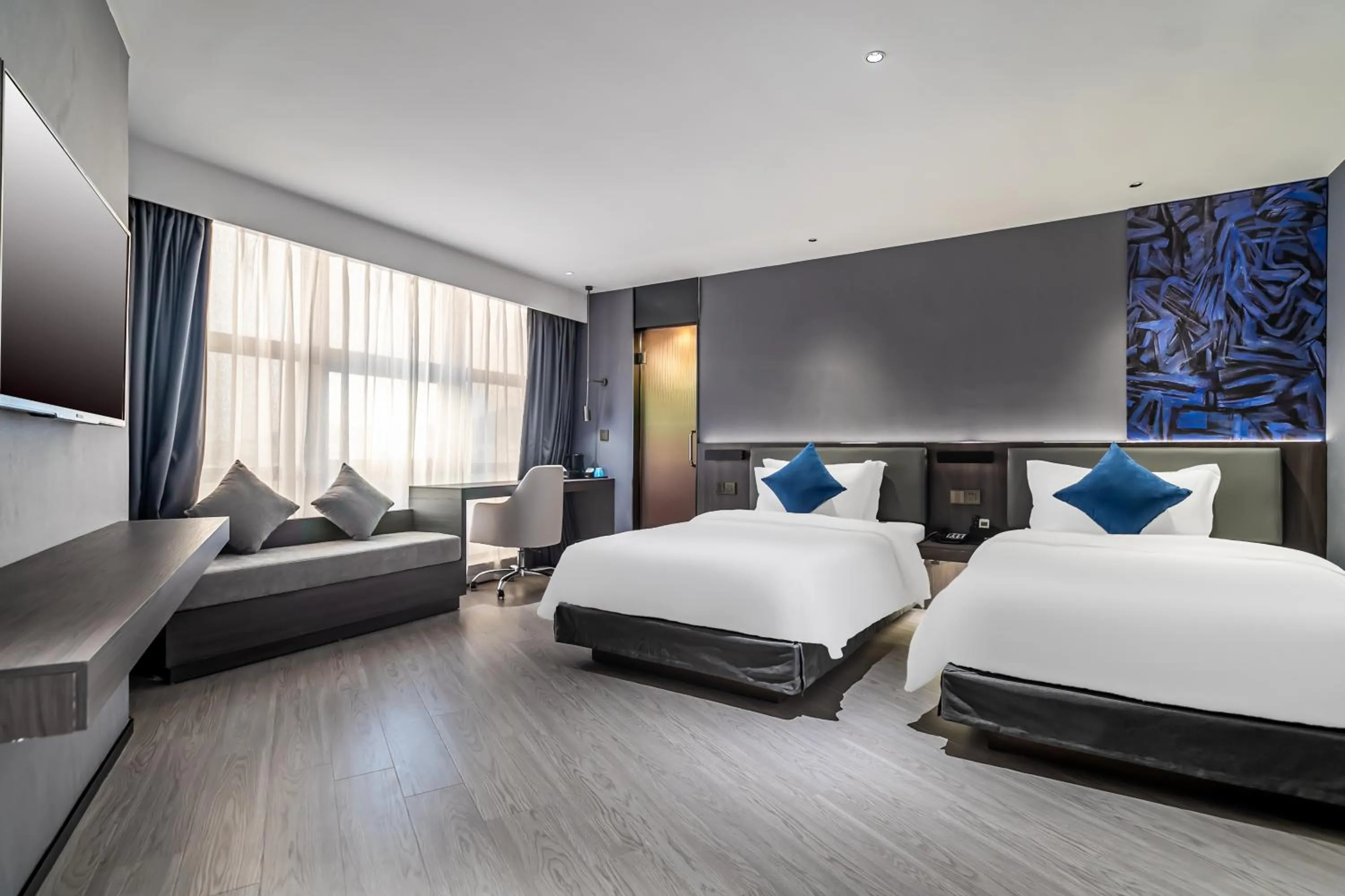 Bedroom, Bed in Insail Hotels (Guangyuanxincun Jingtai Pedestrian Street Guangzhou)