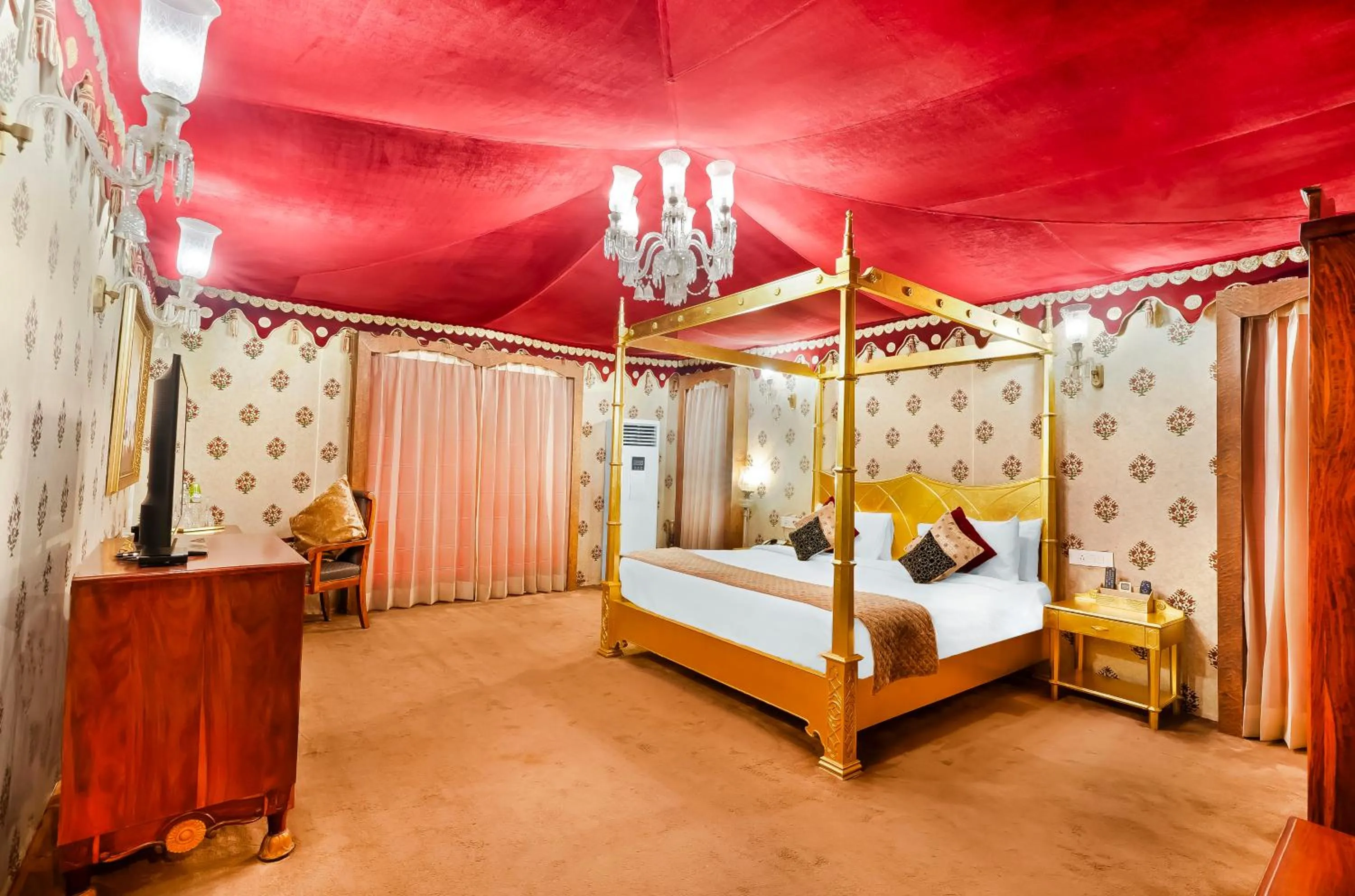 Bed in Rajasthali Resort & Spa