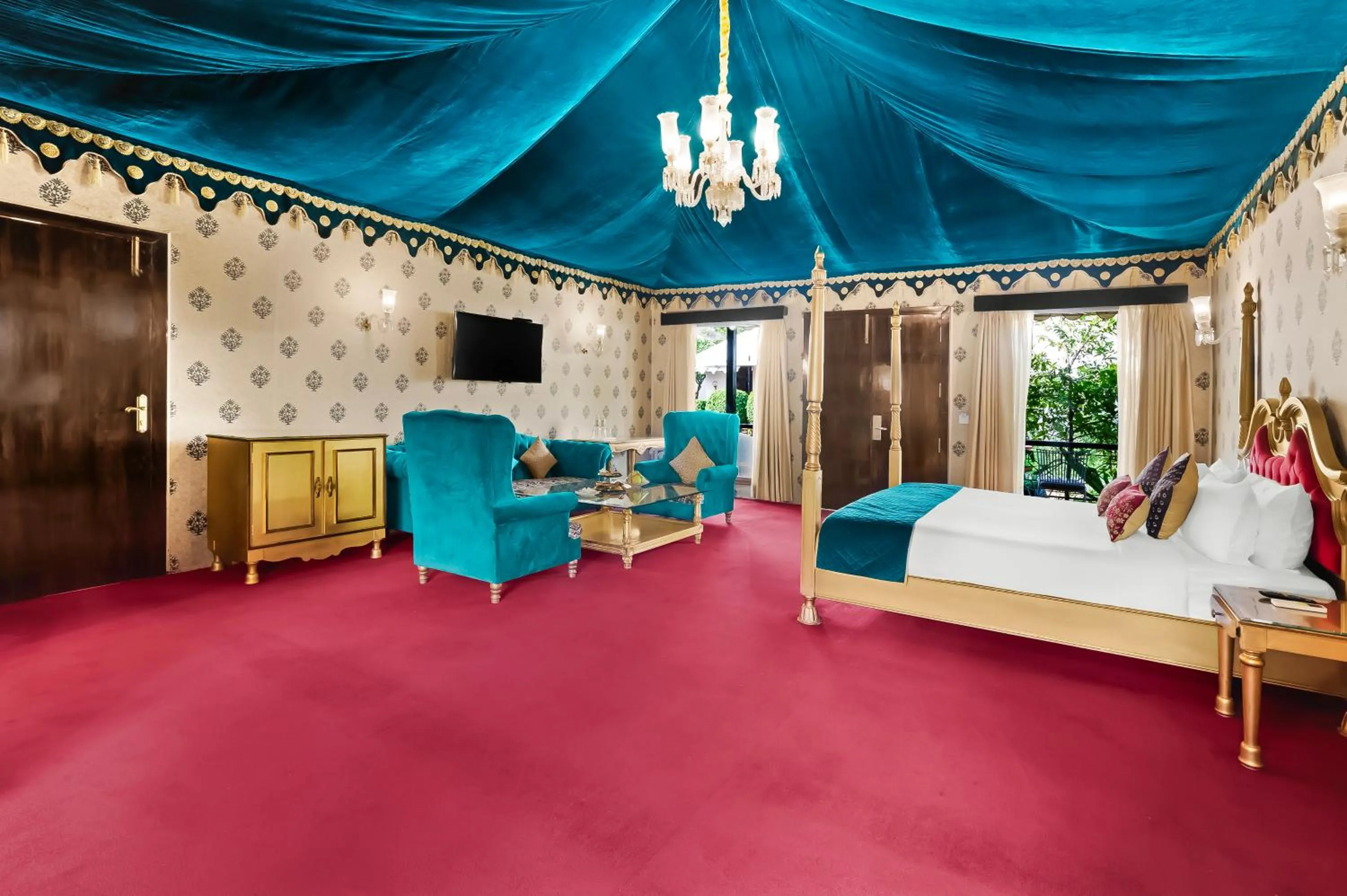 Bed in Rajasthali Resort & Spa